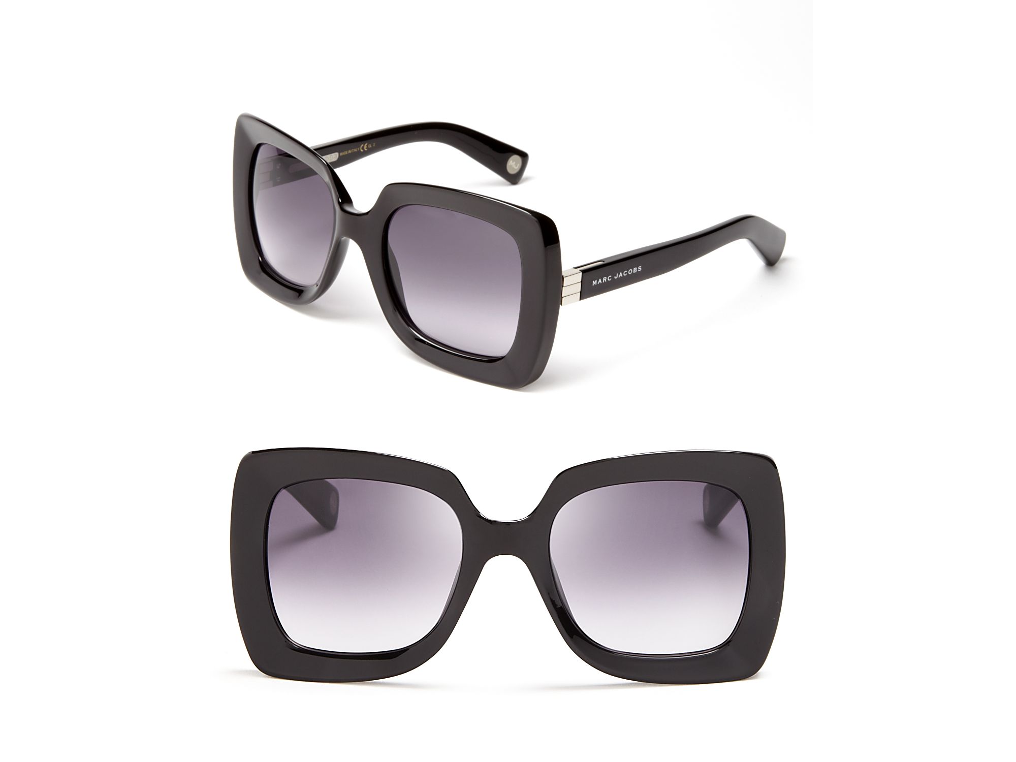 Marc Jacobs Oversized Mod Square Sunglasses in Shiny Black (Black) - Lyst