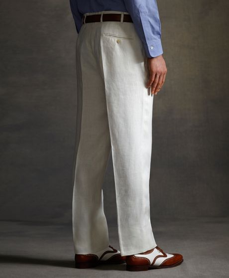 Brooks Brothers The Great Gatsby Collection Ivory Linen Pants in White ...