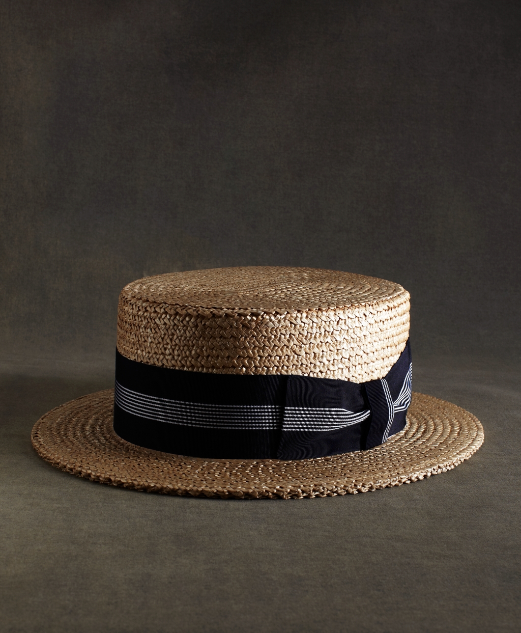 Brooks Brothers The Great Gatsby Collection Straw Boater Hat with Navy and  White Striped Ribbon in Tan-Blue (Blue) for Men - Lyst