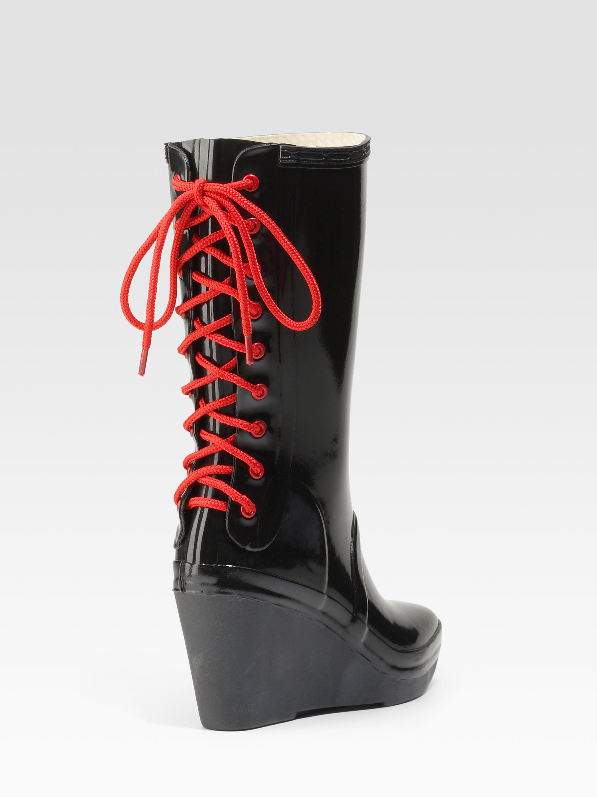 wedge rain boots