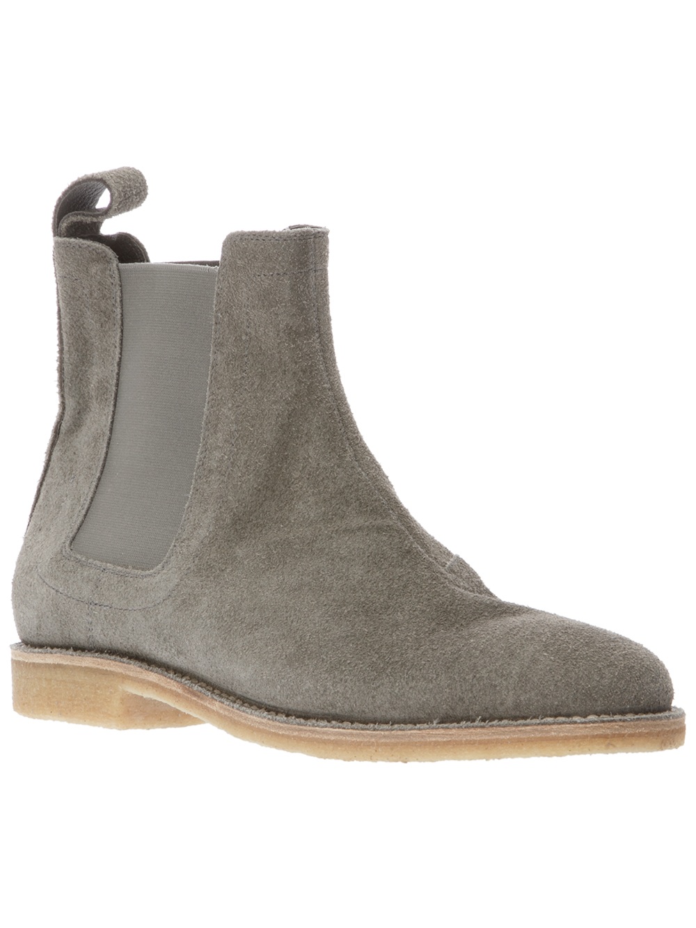 apotek Tjen ekstensivt Bottega Veneta Buffalo-Suede Chelsea Boots in Gray for Men | Lyst
