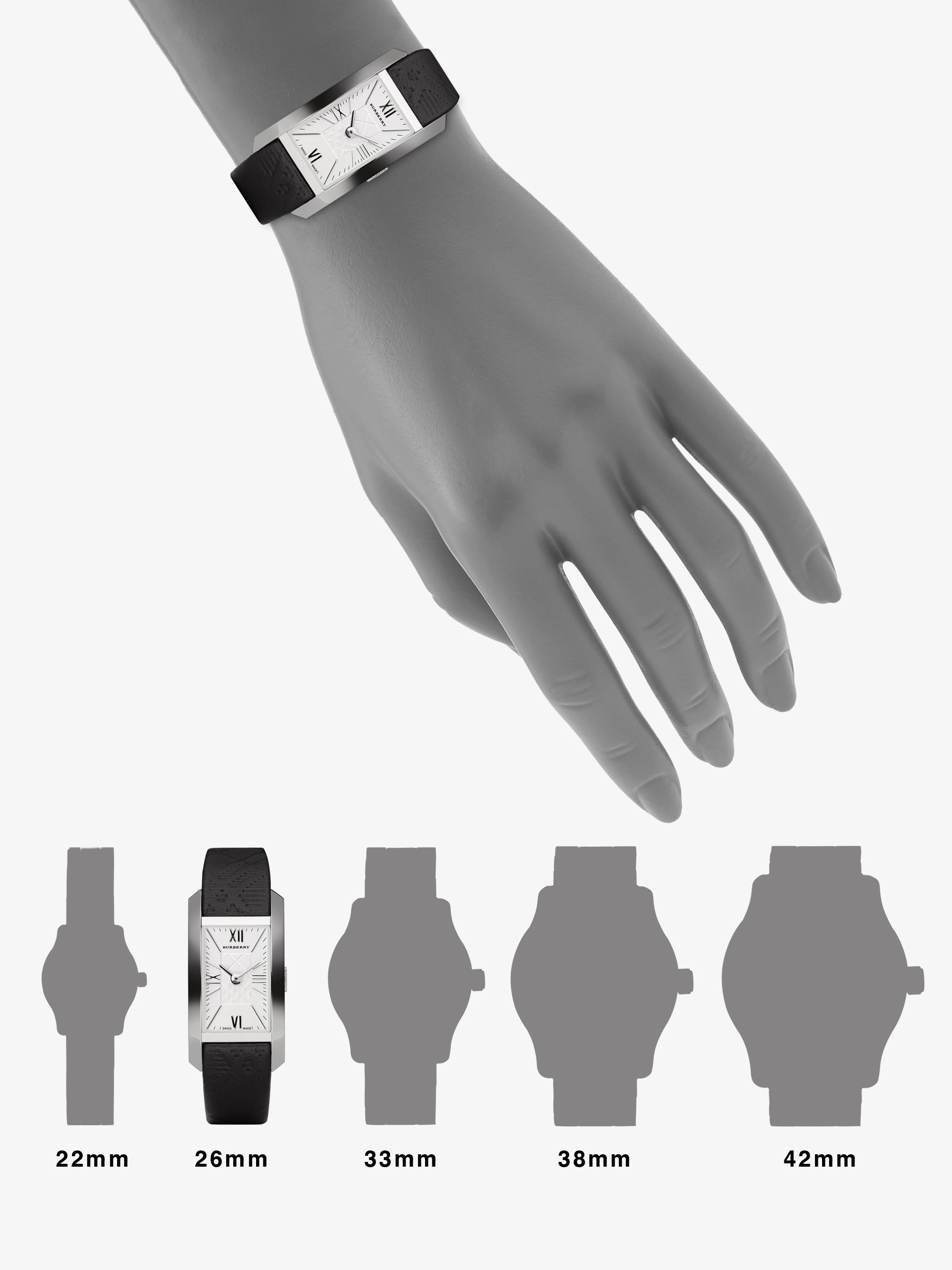burberry rectangular check strap watch