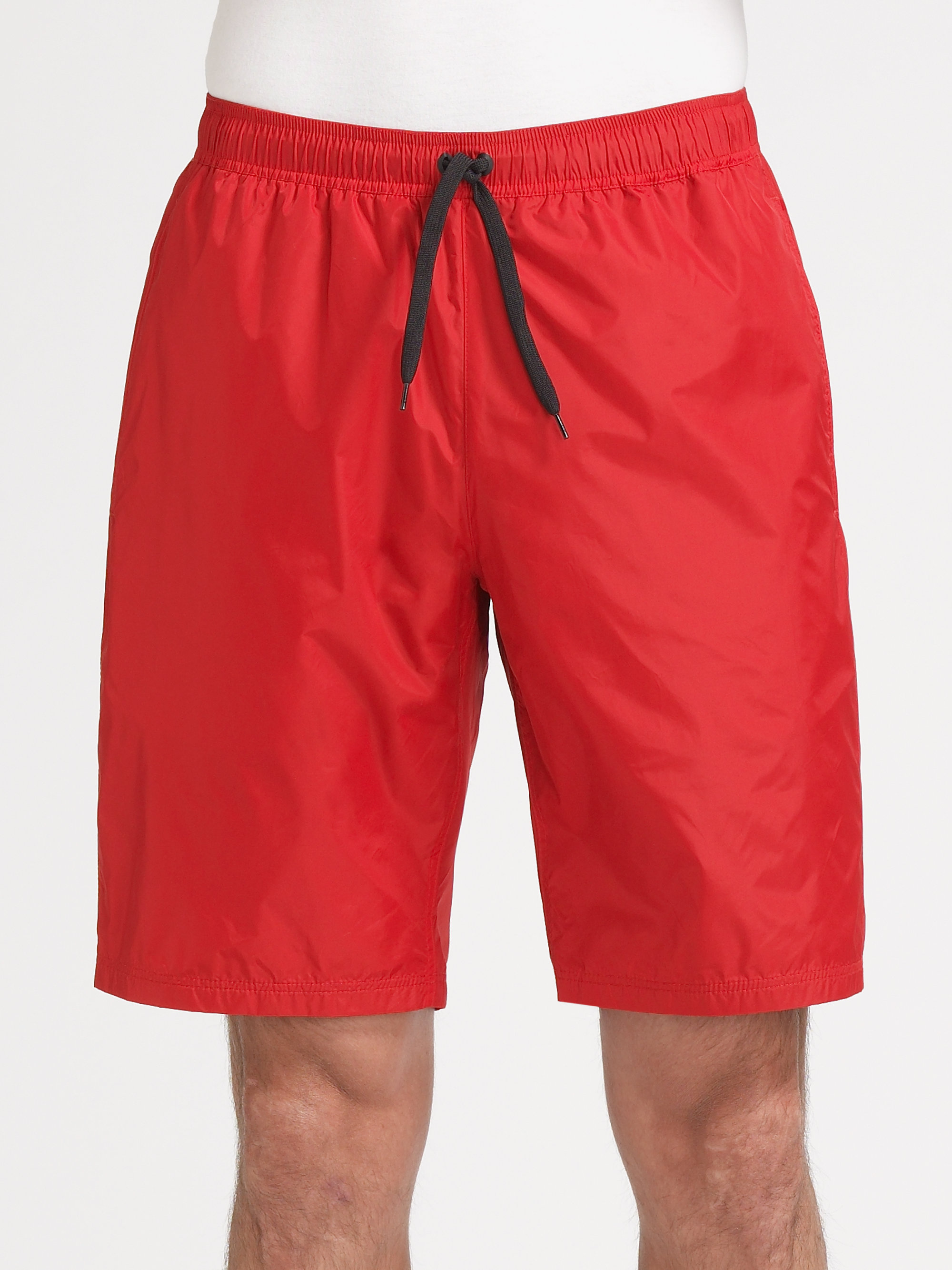 Burberry Nylon Shorts in Red for Men - Lyst