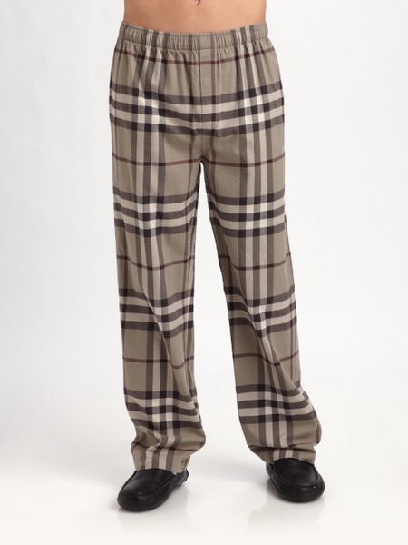 Burberry Flannel Pajamas Pants in Brown for Men (chocolate) | Lyst