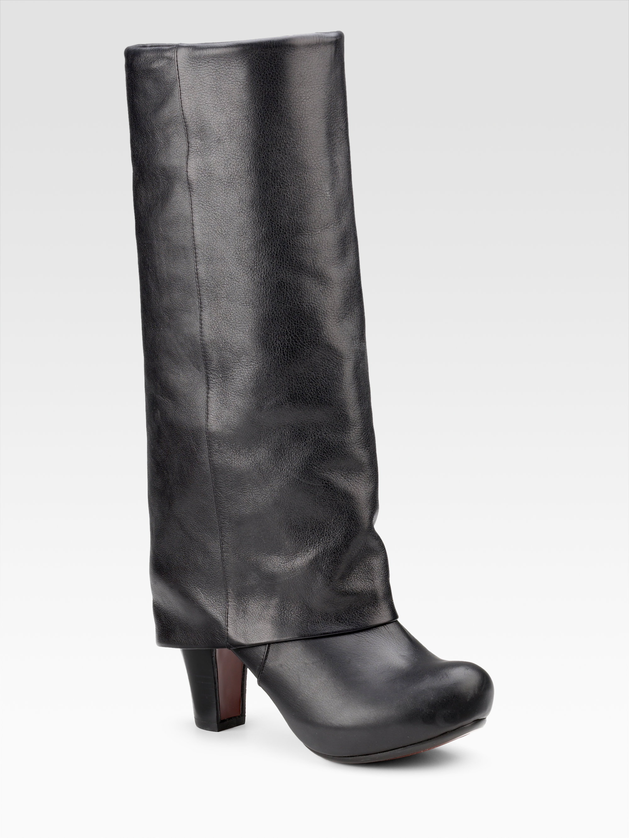 Chie Mihara Tall Cuffed Boots in Black 