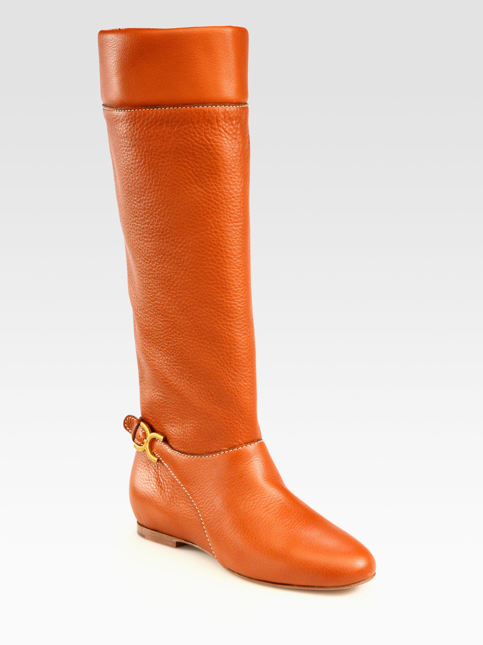 knee high boots tan leather