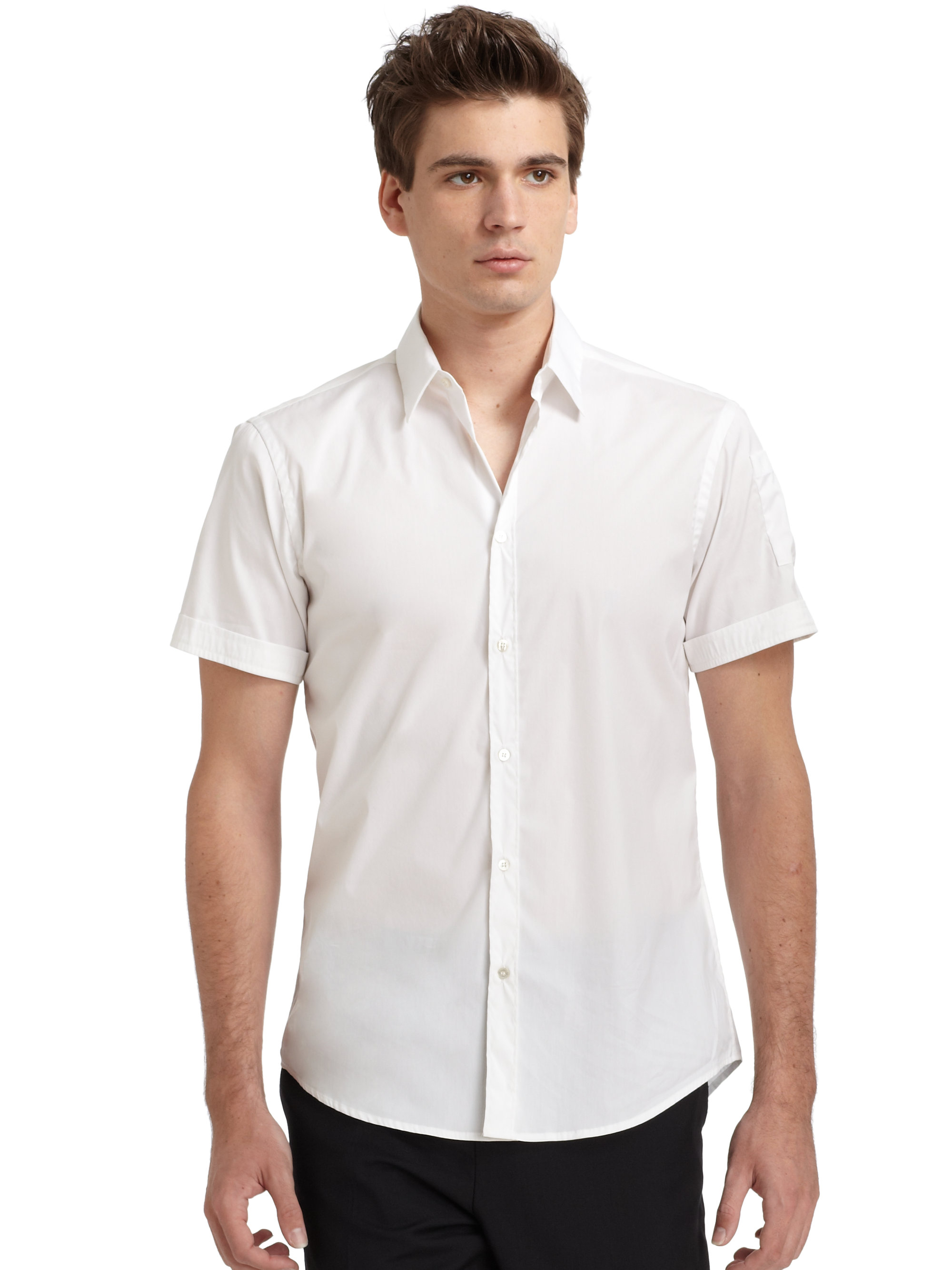 Costume national Short Sleeve Pocket Buttondown Shirt in White for Men ...