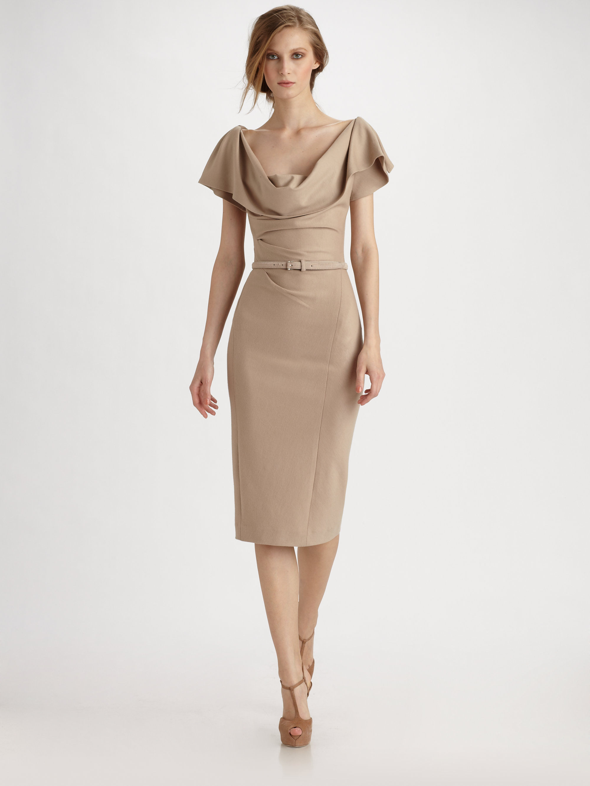 donna karan draped jersey dress