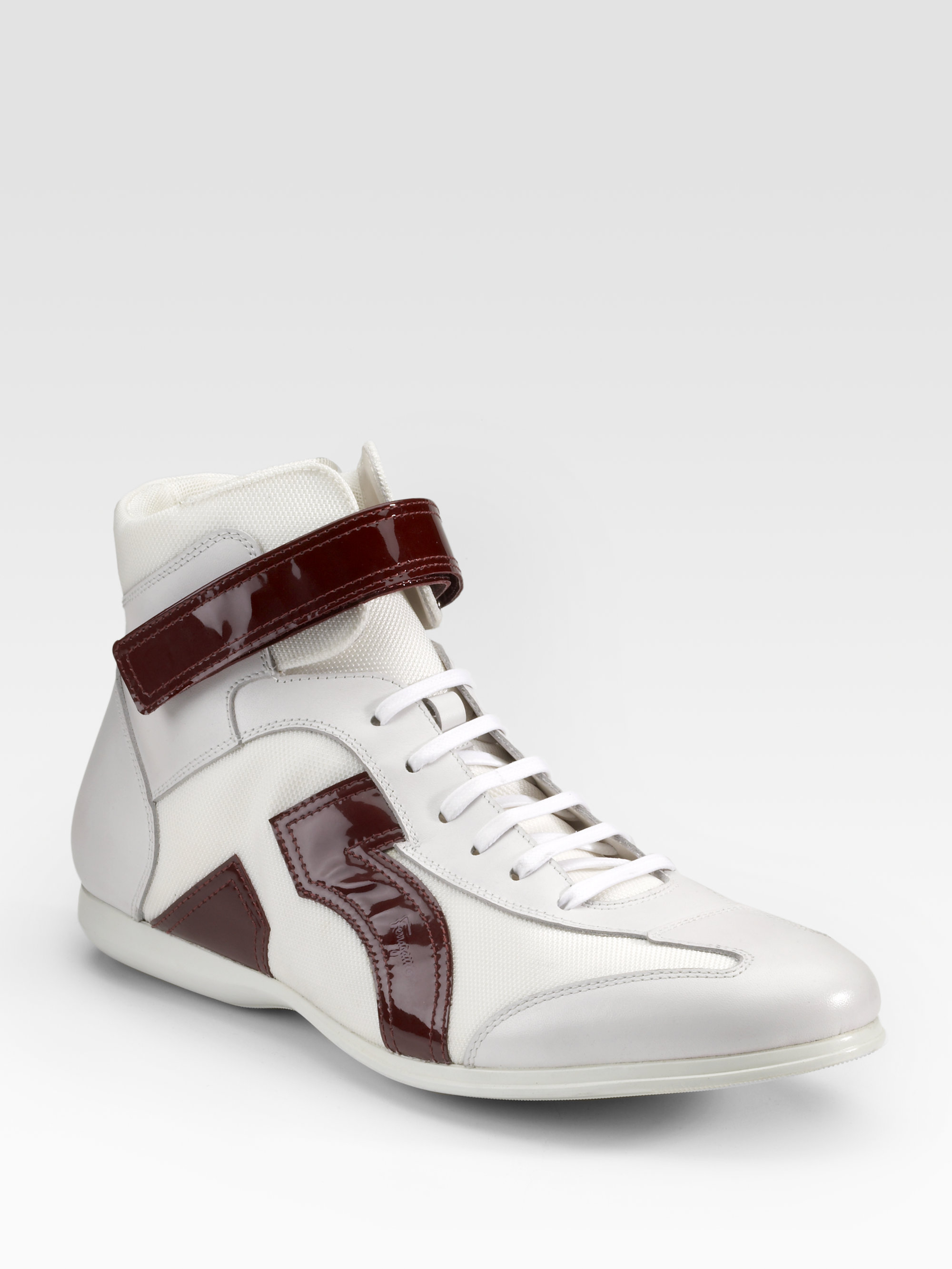 Ferragamo Landry High-top Sneakers white for Men - Lyst