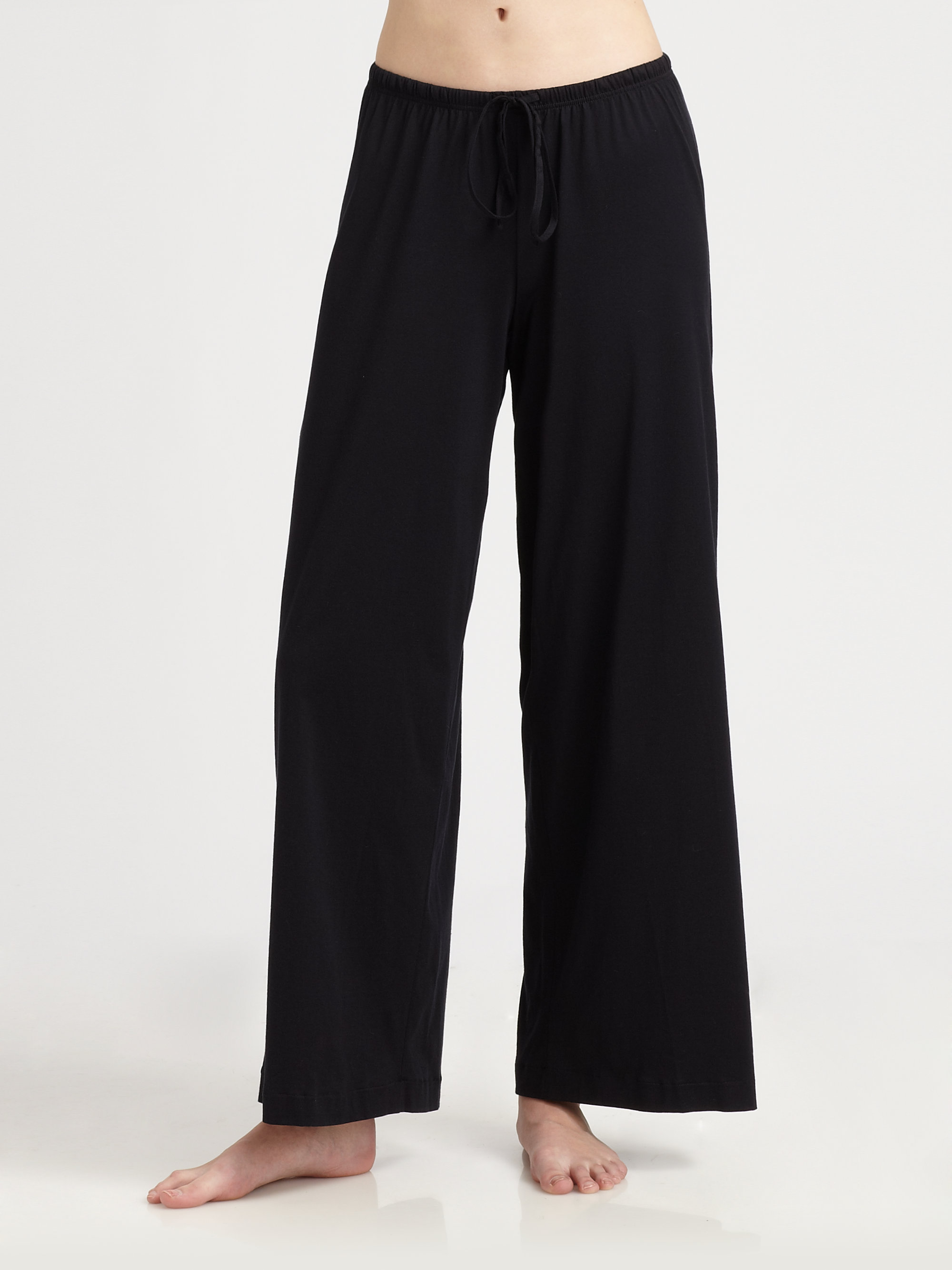 Hanro Essentials Drawstring Cotton Pants in Black | Lyst