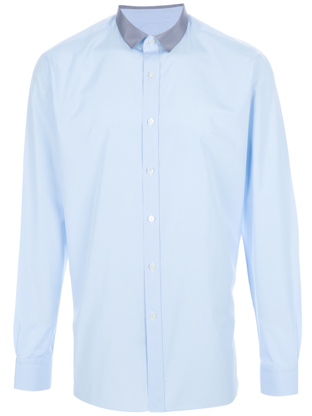 Lanvin Contrast Collar Shirt in Blue for Men | Lyst