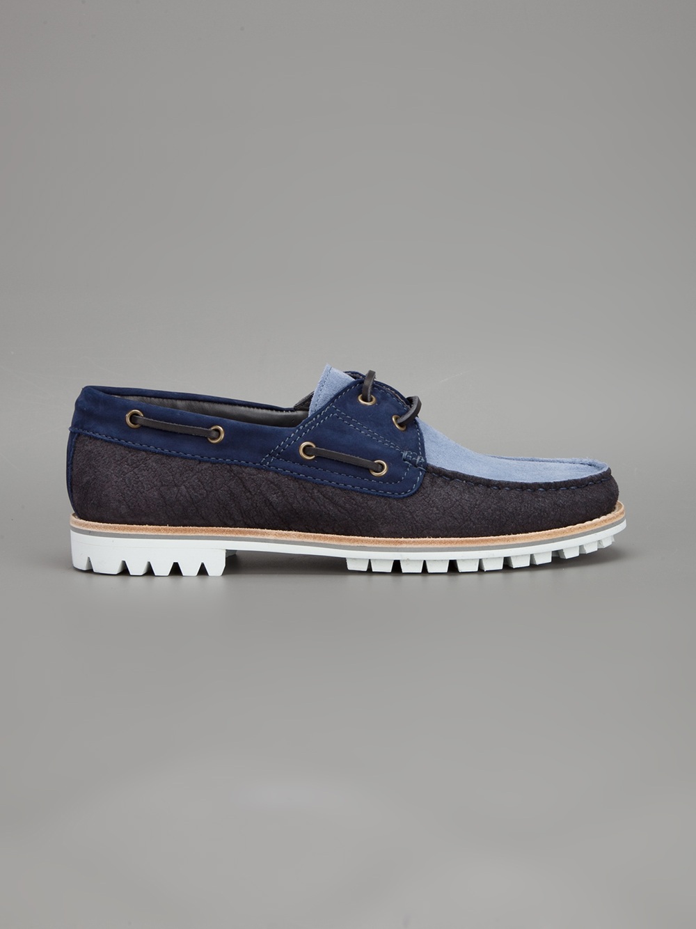Lanvin Bicolour Deck Shoe in Navy (Blue) for Men - Lyst