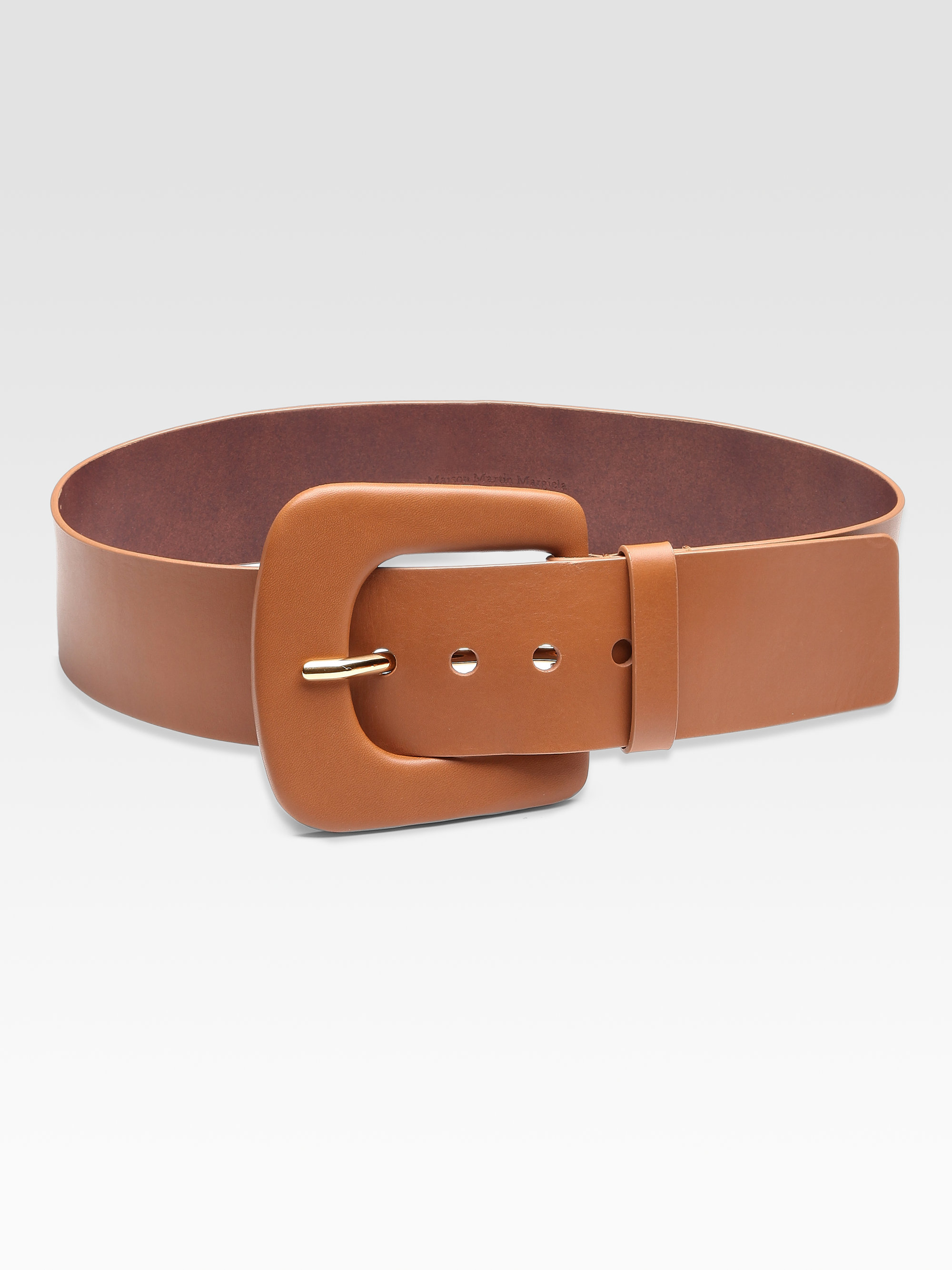 Maison Margiela Wide Leather Belt in Brown | Lyst