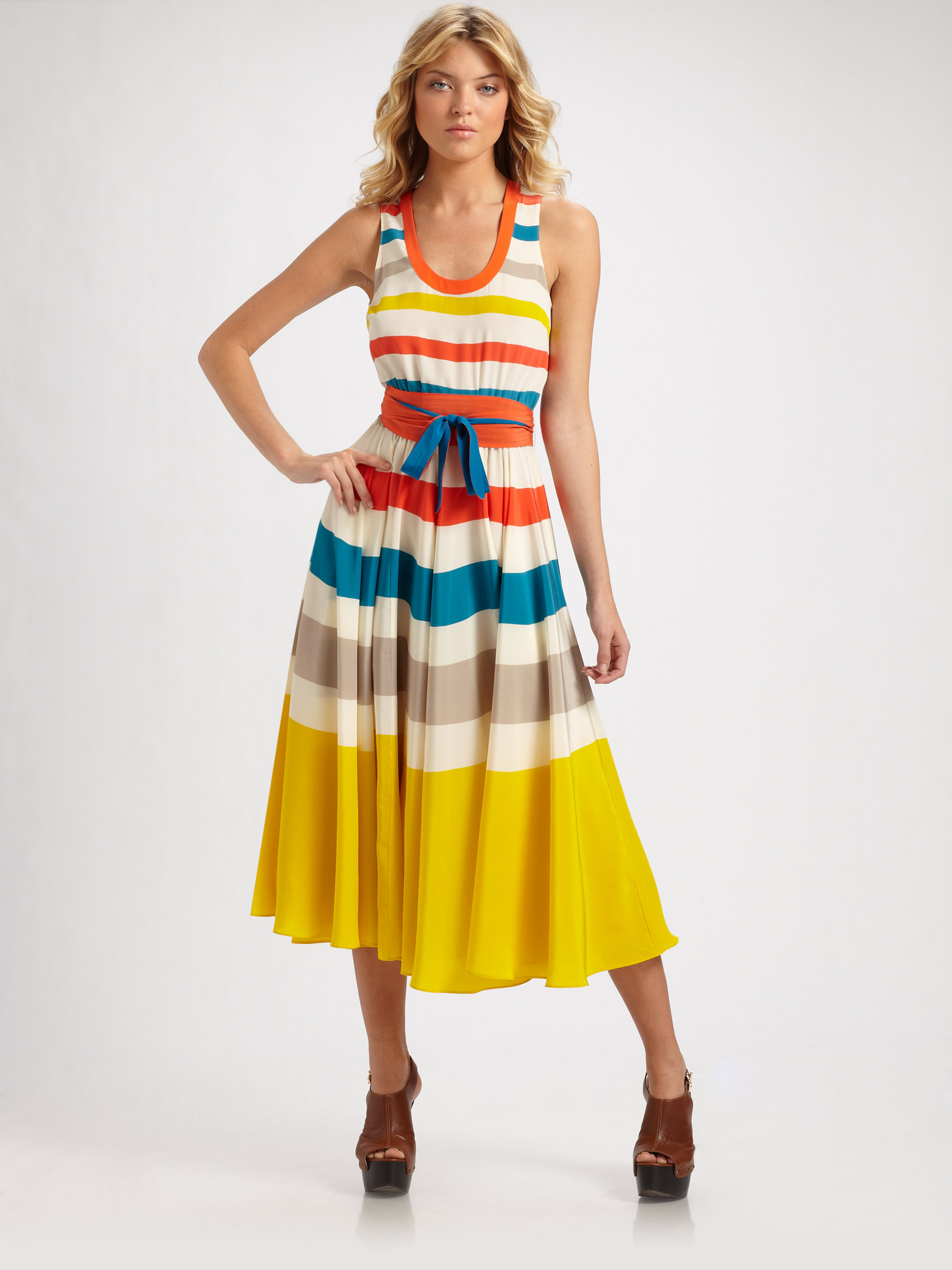 Marc By Marc Jacobs Simone Stripe Dress in Multicolor (cream multi) | Lyst