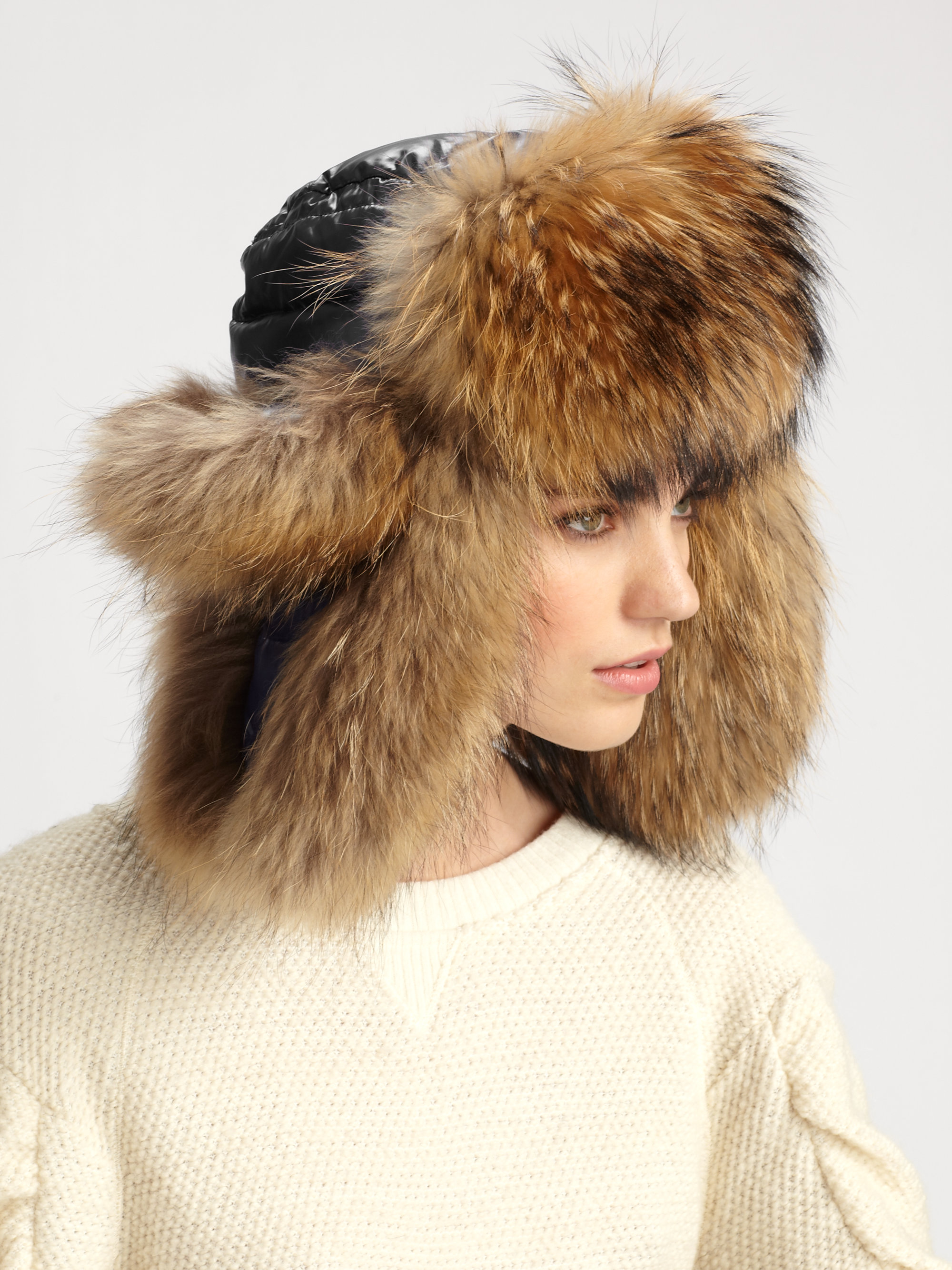 moncler hat fur