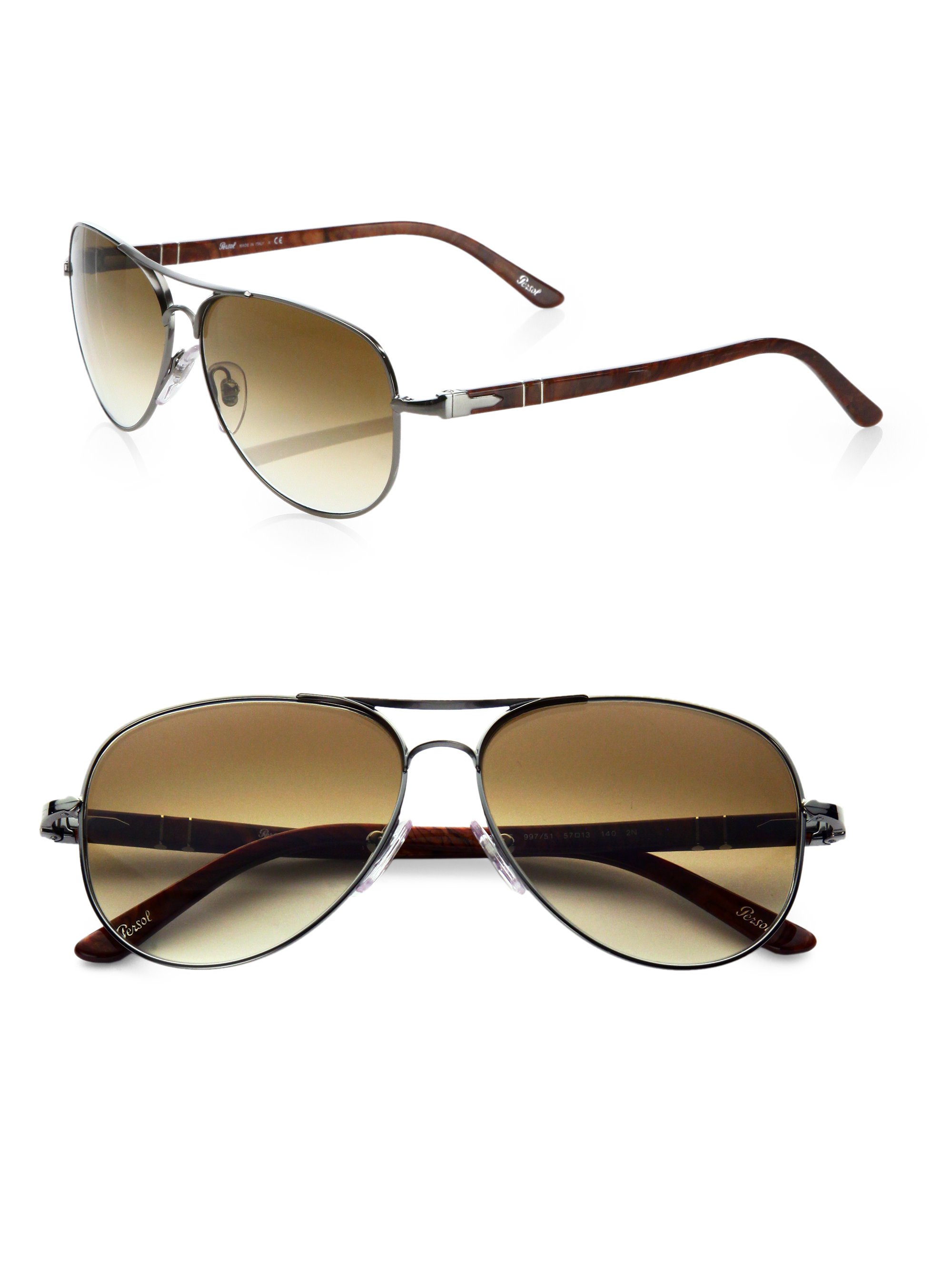 Persol Classic Aviator Sunglasses in Metallic for Men | Lyst