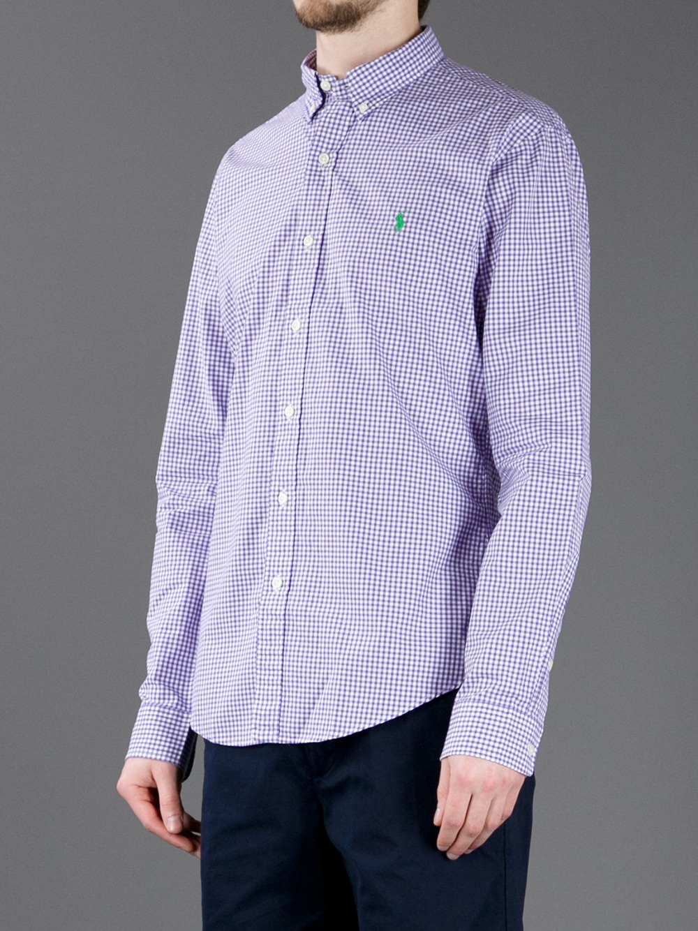 Polo Ralph Lauren Gingham Button Down Shirt in Purple for Men | Lyst