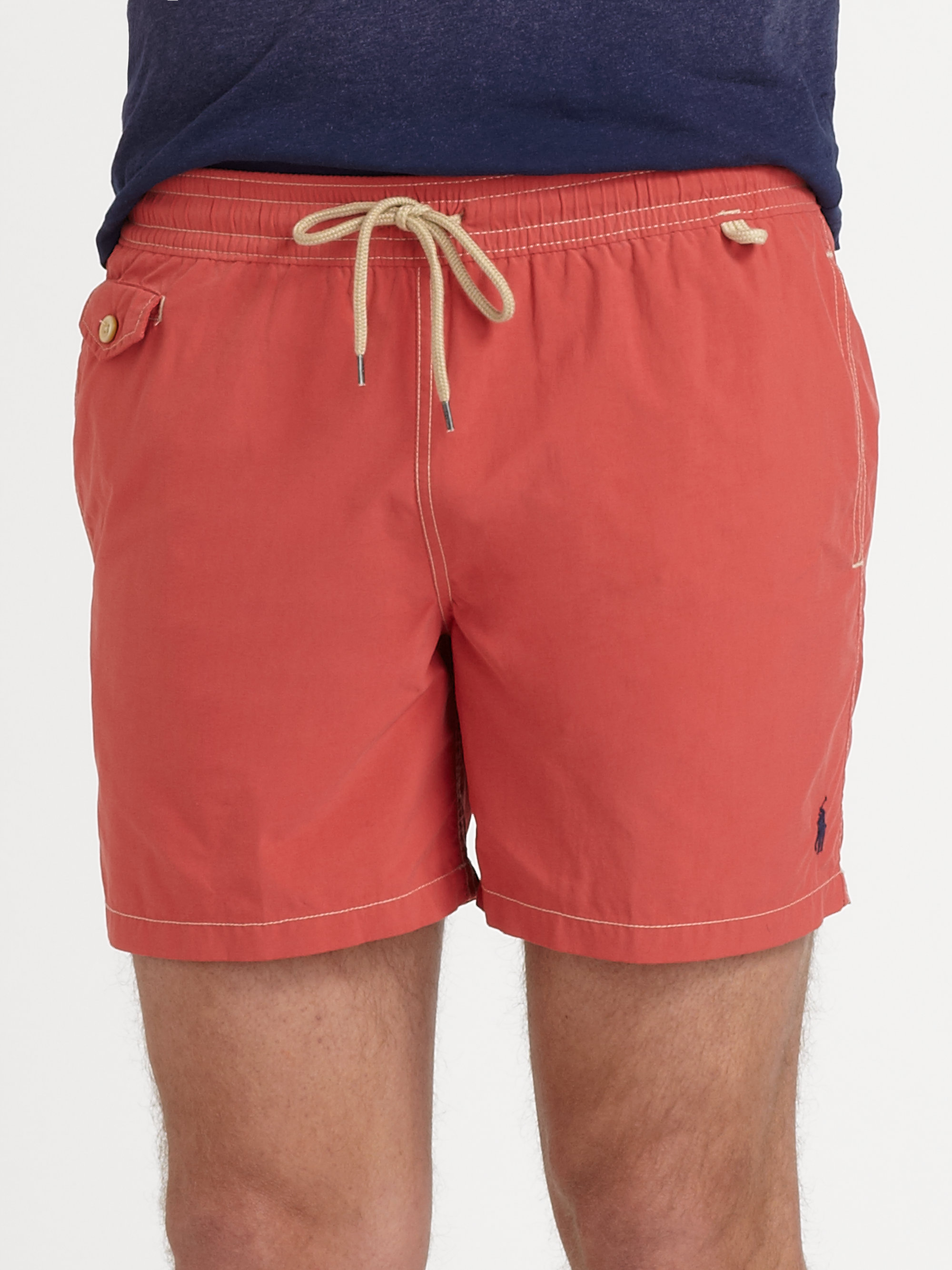 Polo ralph lauren Traveler Swim Shorts in Red for Men | Lyst