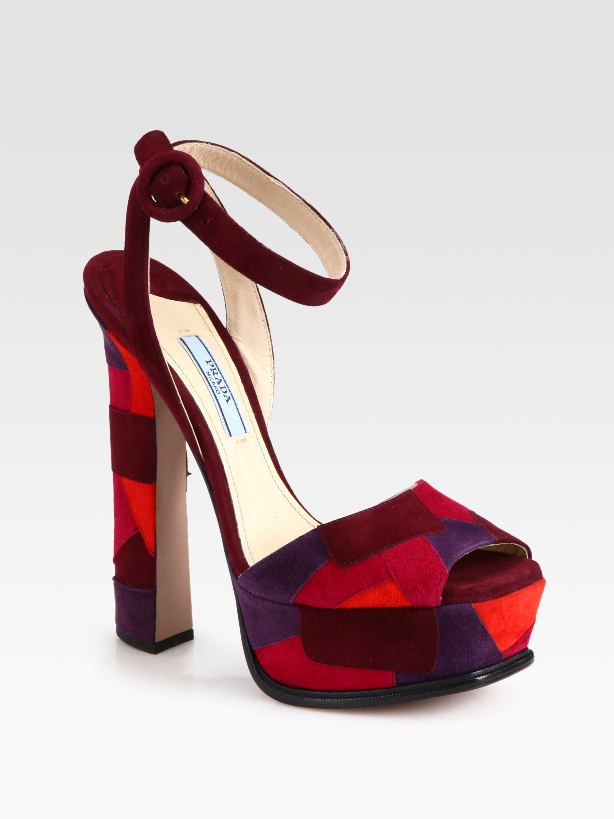 red flatform sandals