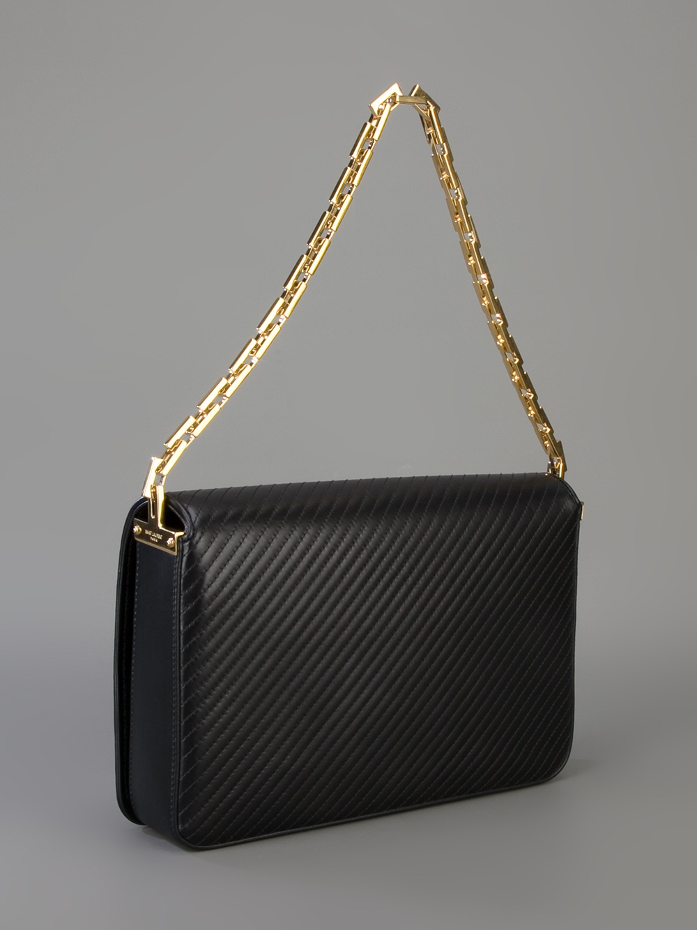 Saint Laurent Babylone Chain Shoulder Bag Leather Medium Black