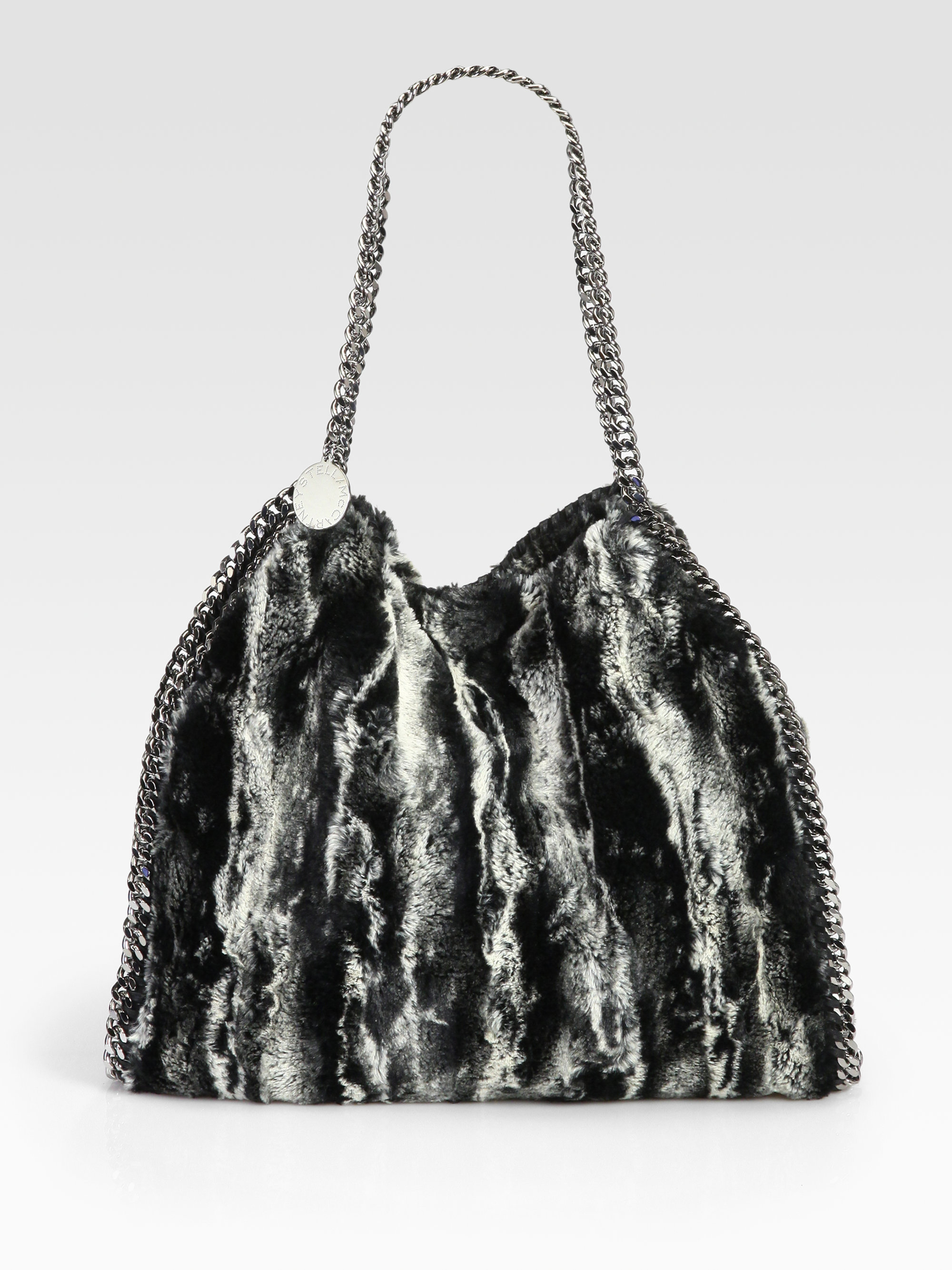 Stella mccartney Falabella Faux Fur Shoulder Bag in Black Lyst