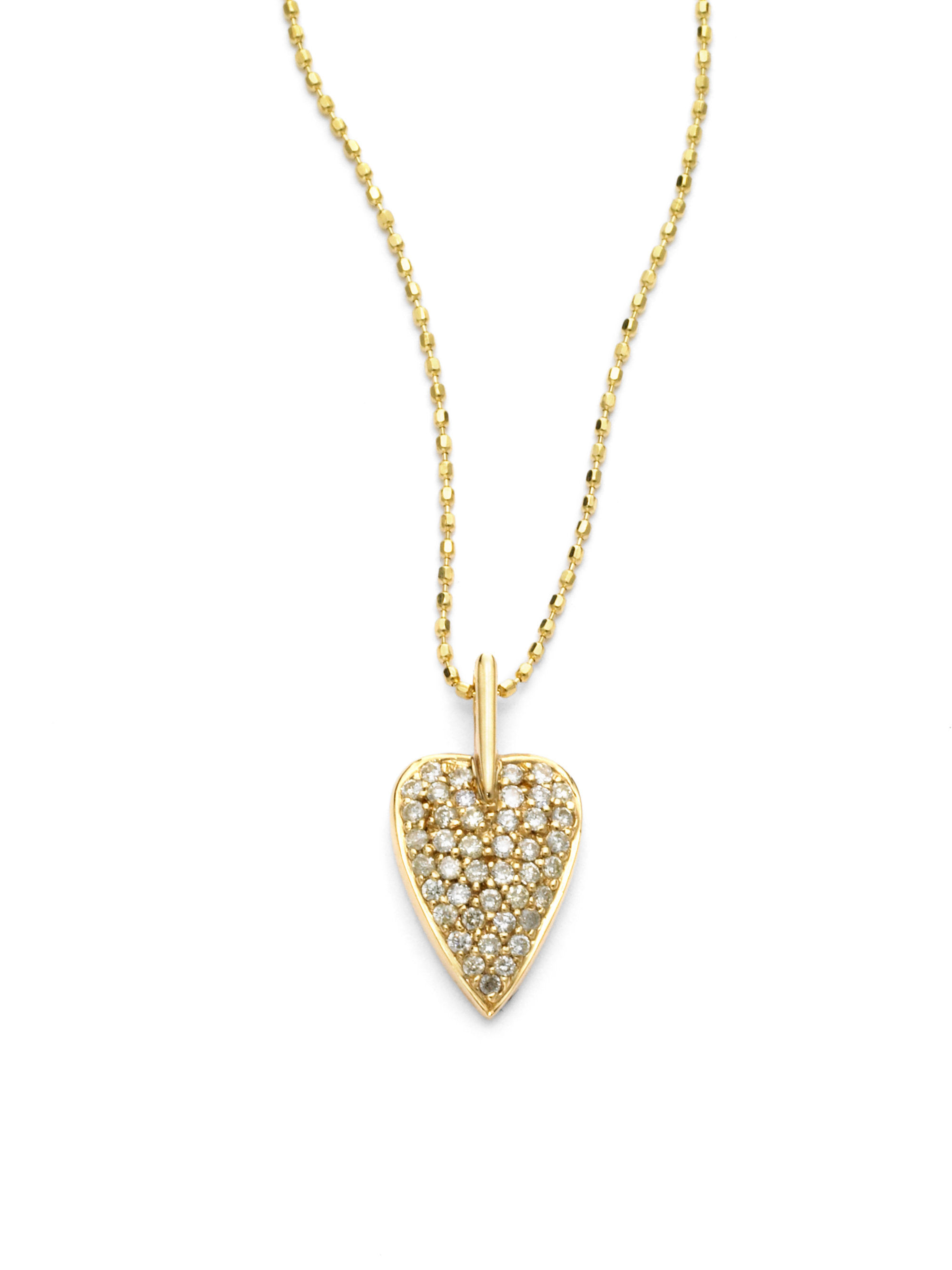 Sydney Evan Diamond Oblong Heart Pendant Necklacegold in Gold | Lyst