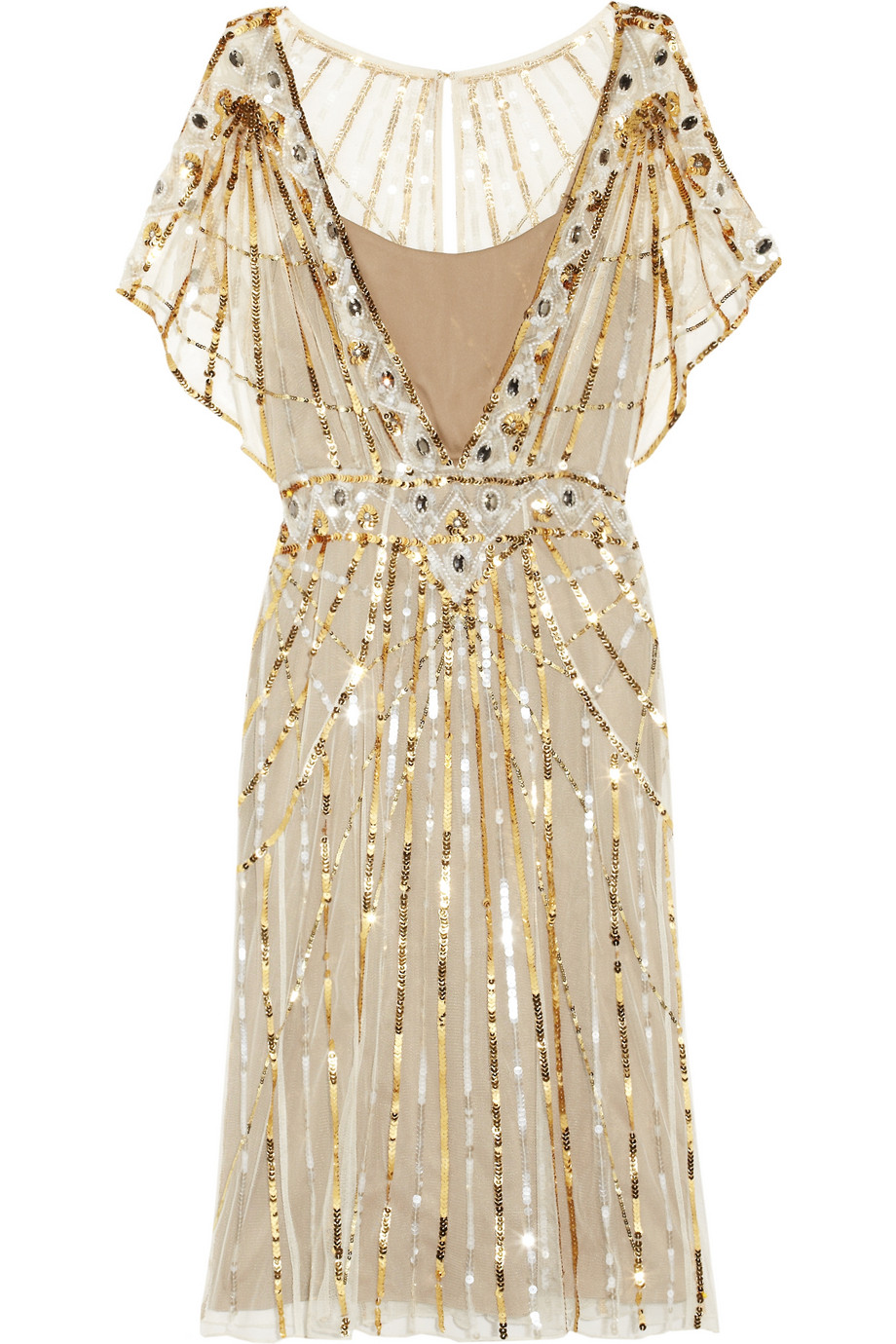 Lyst - Temperley London Web Sequined Tulle Dress in White