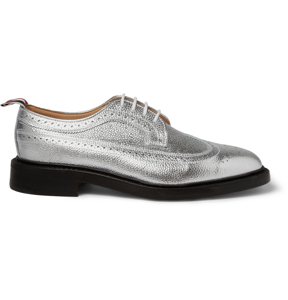 Thom Browne Metallic Leather Longwing Brogues for Men - Lyst
