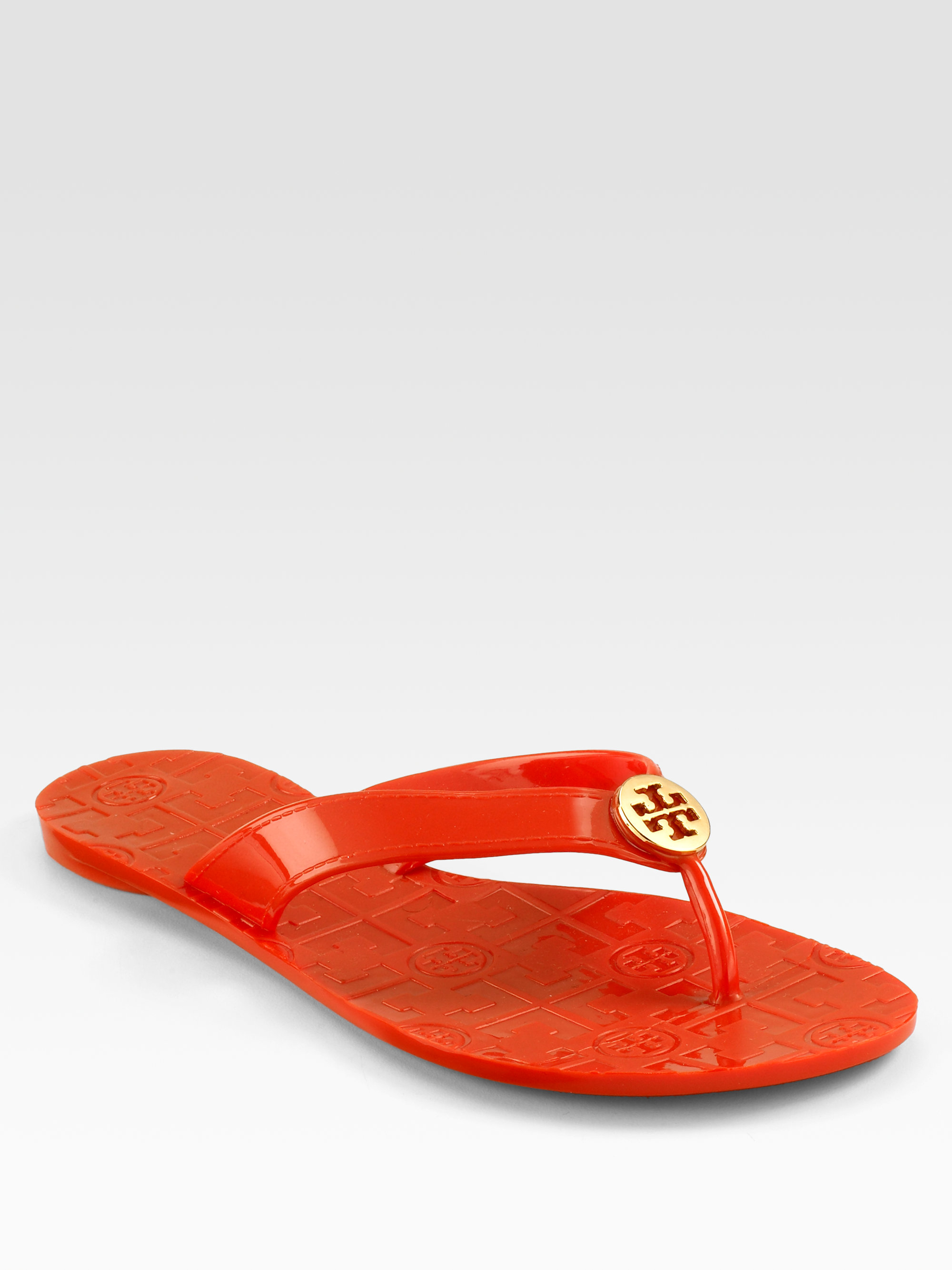 tory burch orange flip flops