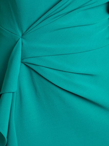 Adrianna Papell Ruffle Front Detail Dress in Green (Jade) | Lyst