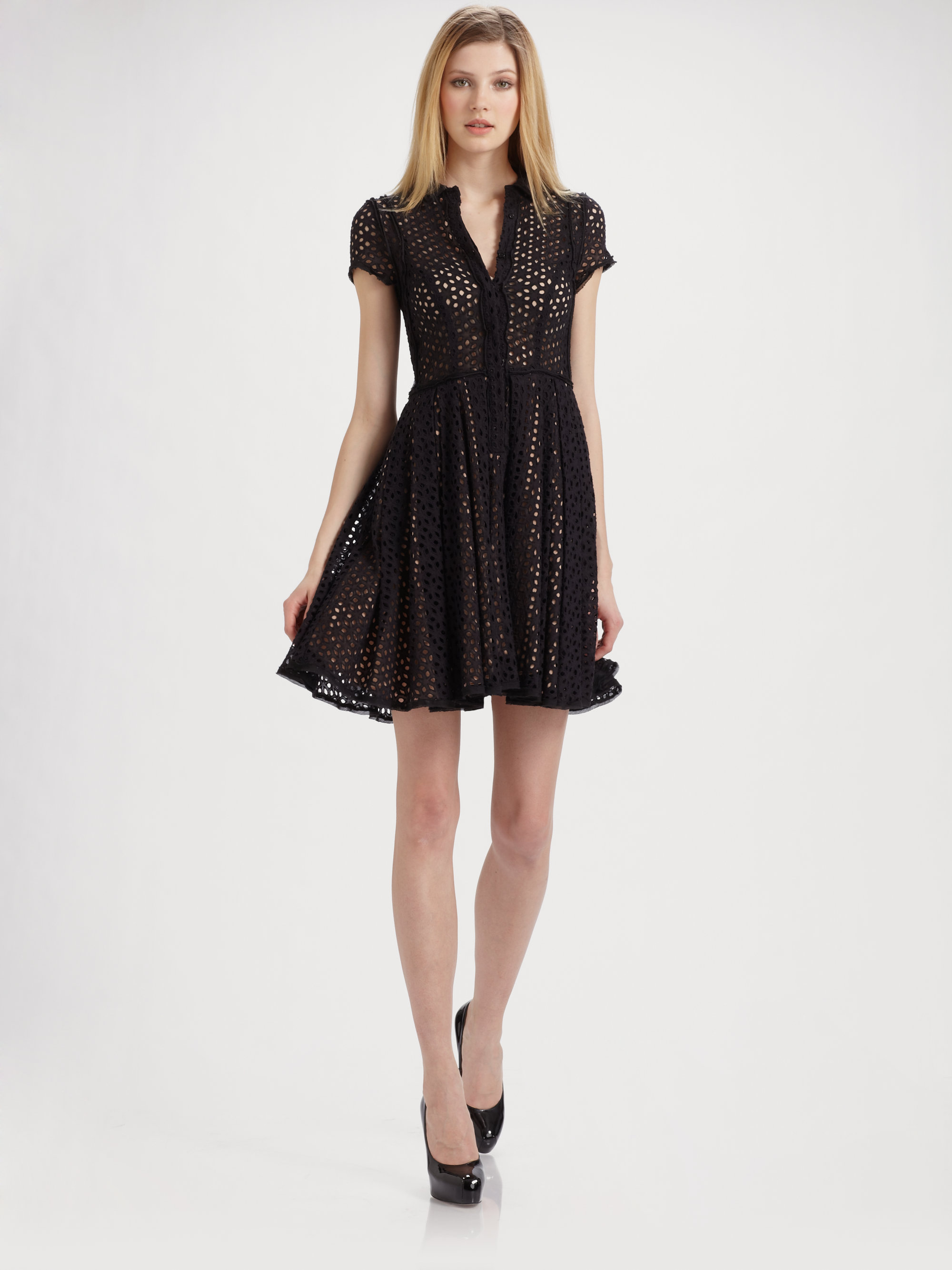 bcbg black floral dress