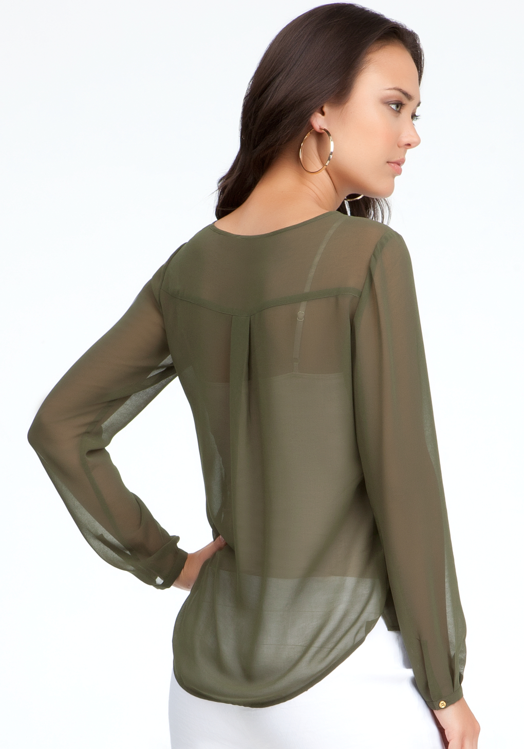 Green Sheer Long Sleeve Top Store, 60 