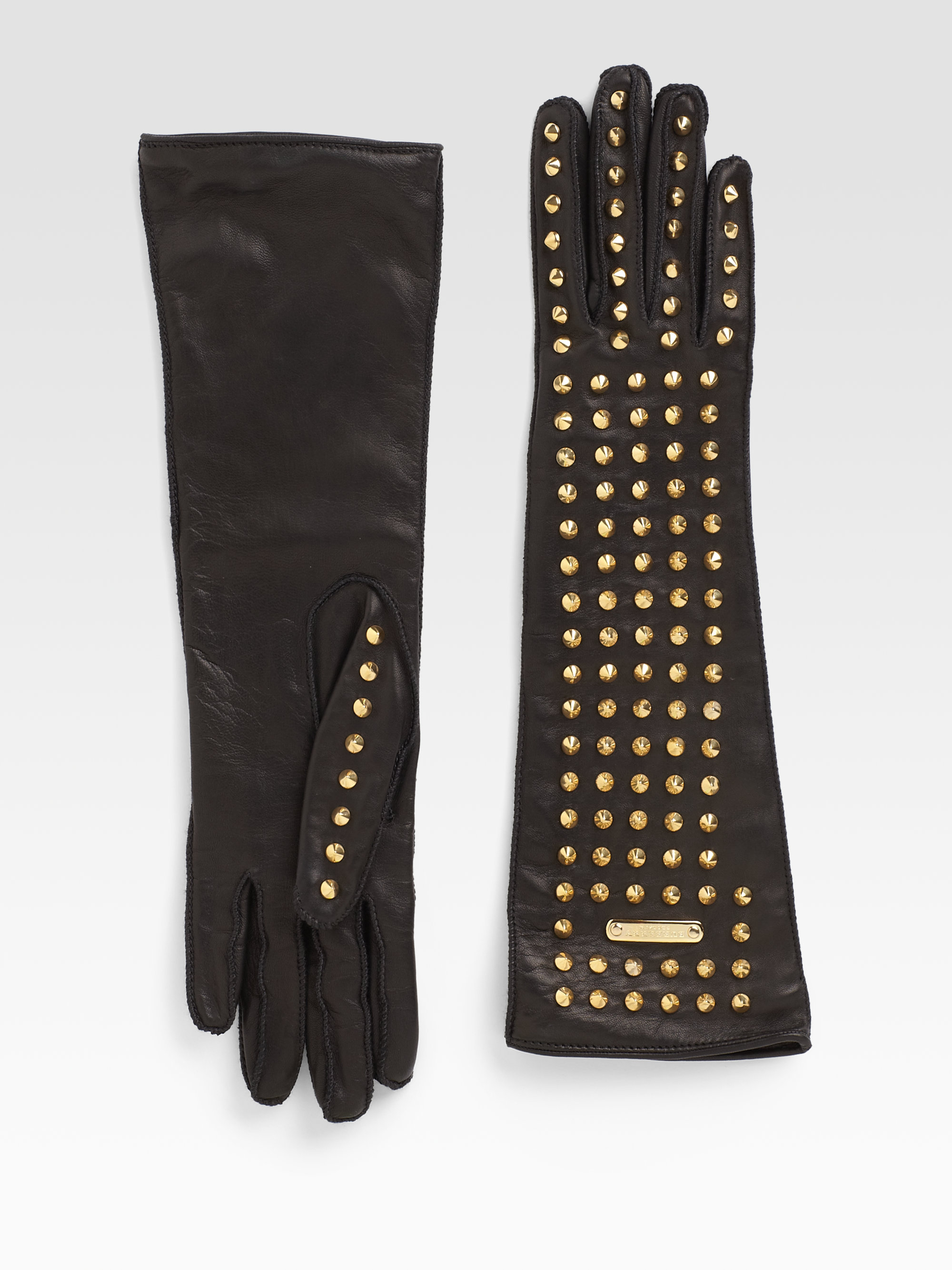 burberry studded leather gloves