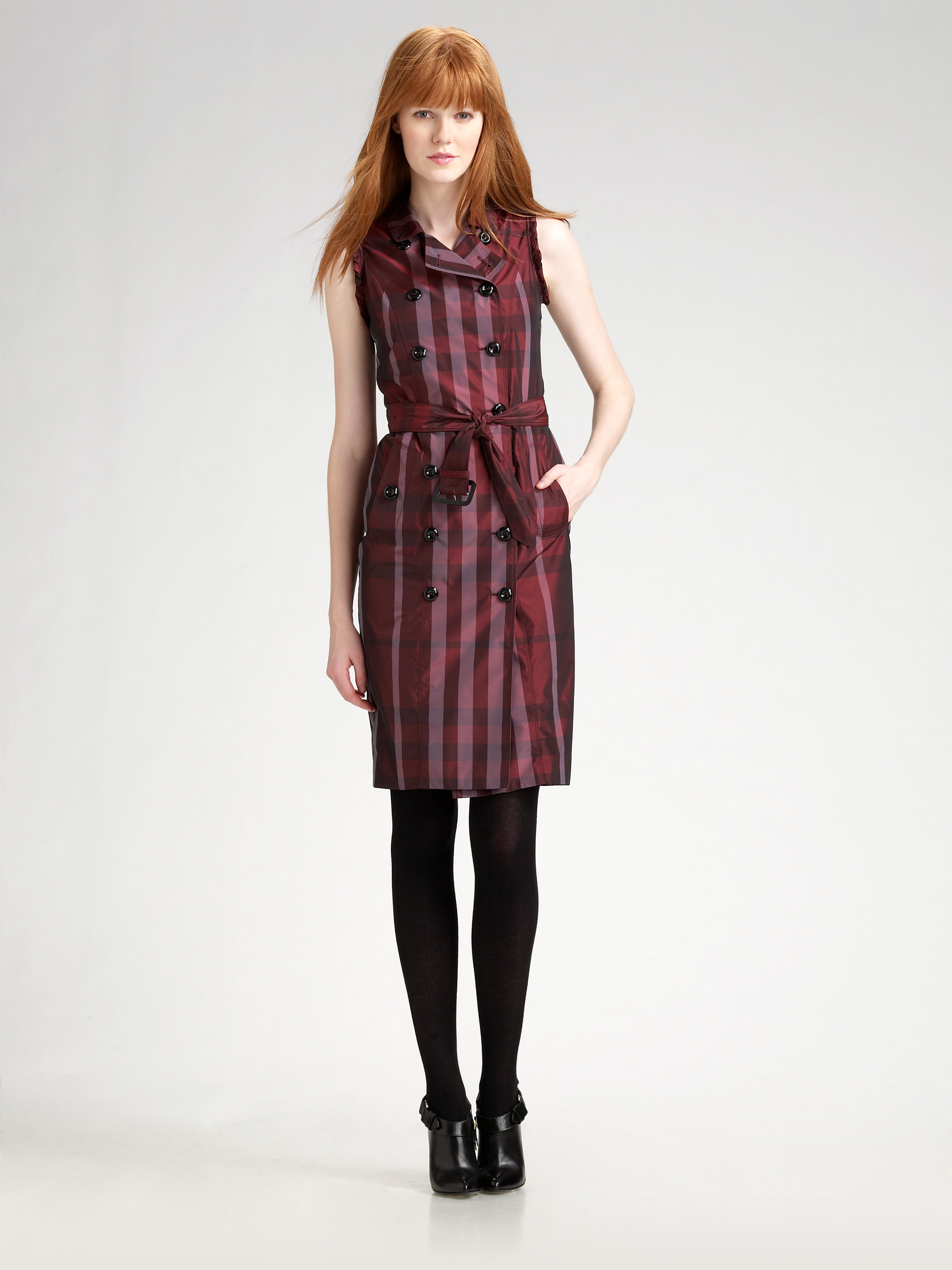 burberry burgundy dress