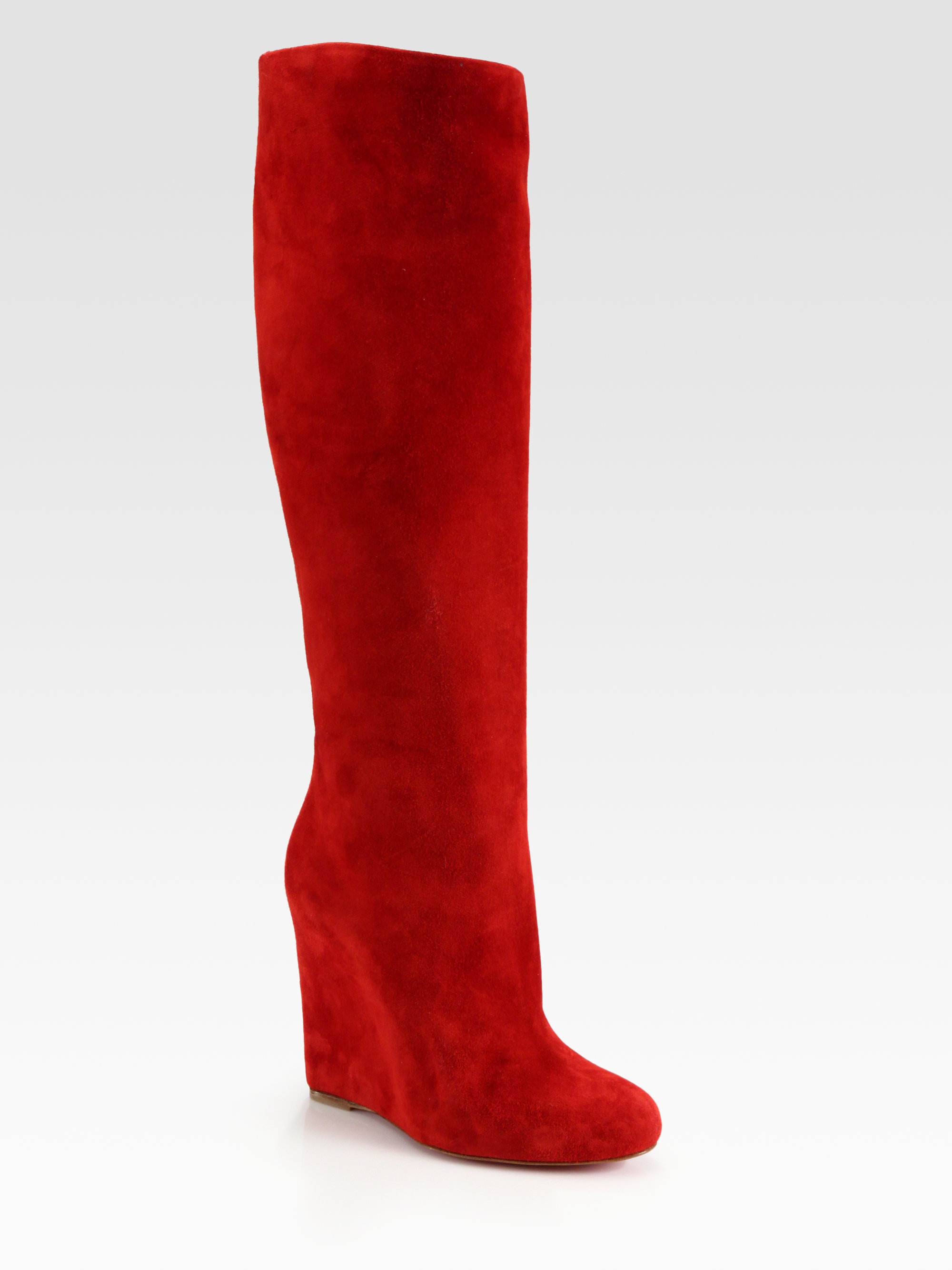 Artesur ? christian louboutin suede wedge booties  