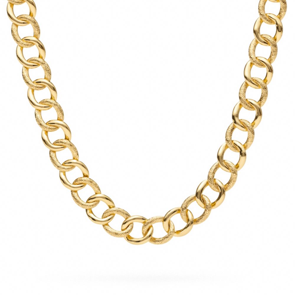 Coach Signature C Curb Chain Link Necklace in Gold (gold/gold) | Lyst
