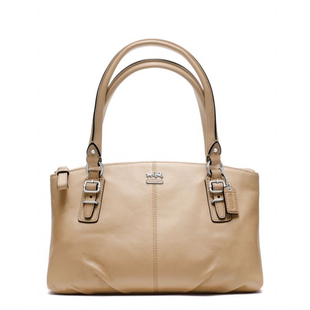 Coach Madison Leather Small Bag in Beige (silver/sand) | Lyst