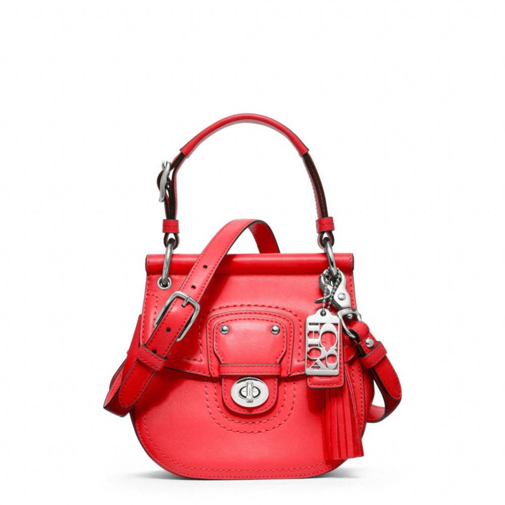 COACH Legacy Leather Mini Willis in sv/Bright Coral (Red) - Lyst