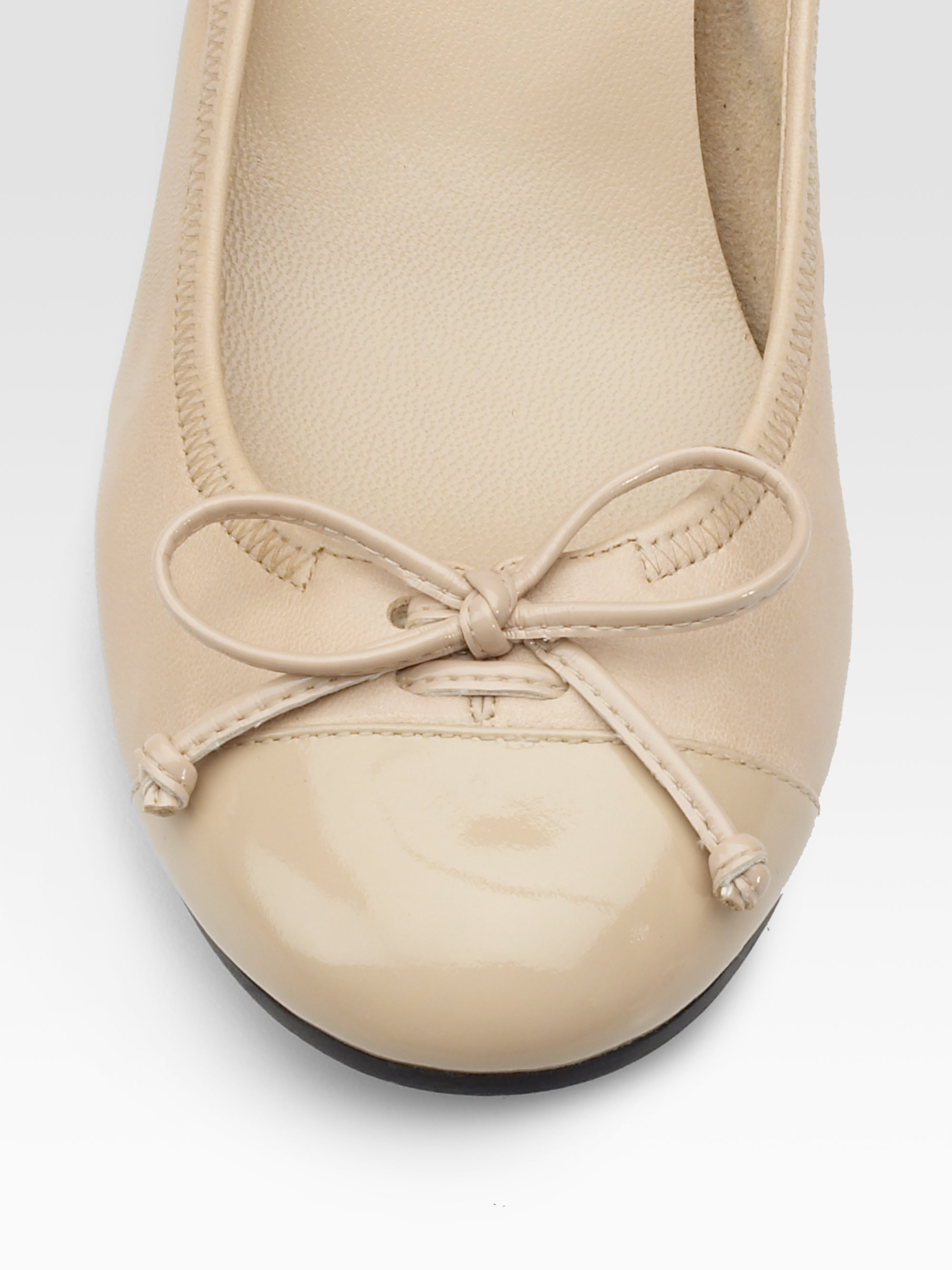 patent leather beige flats