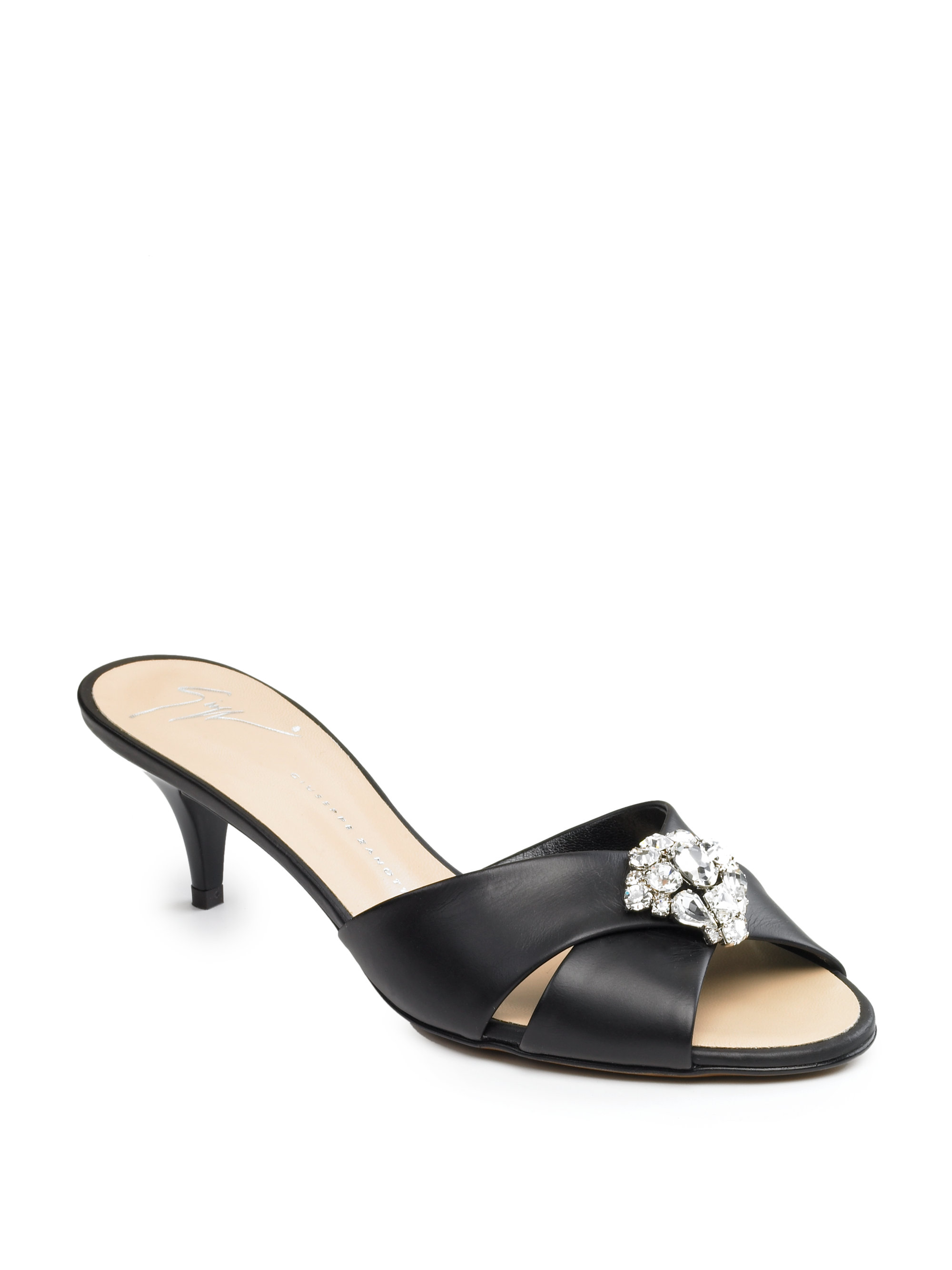 rhinestone kitten heel sandals