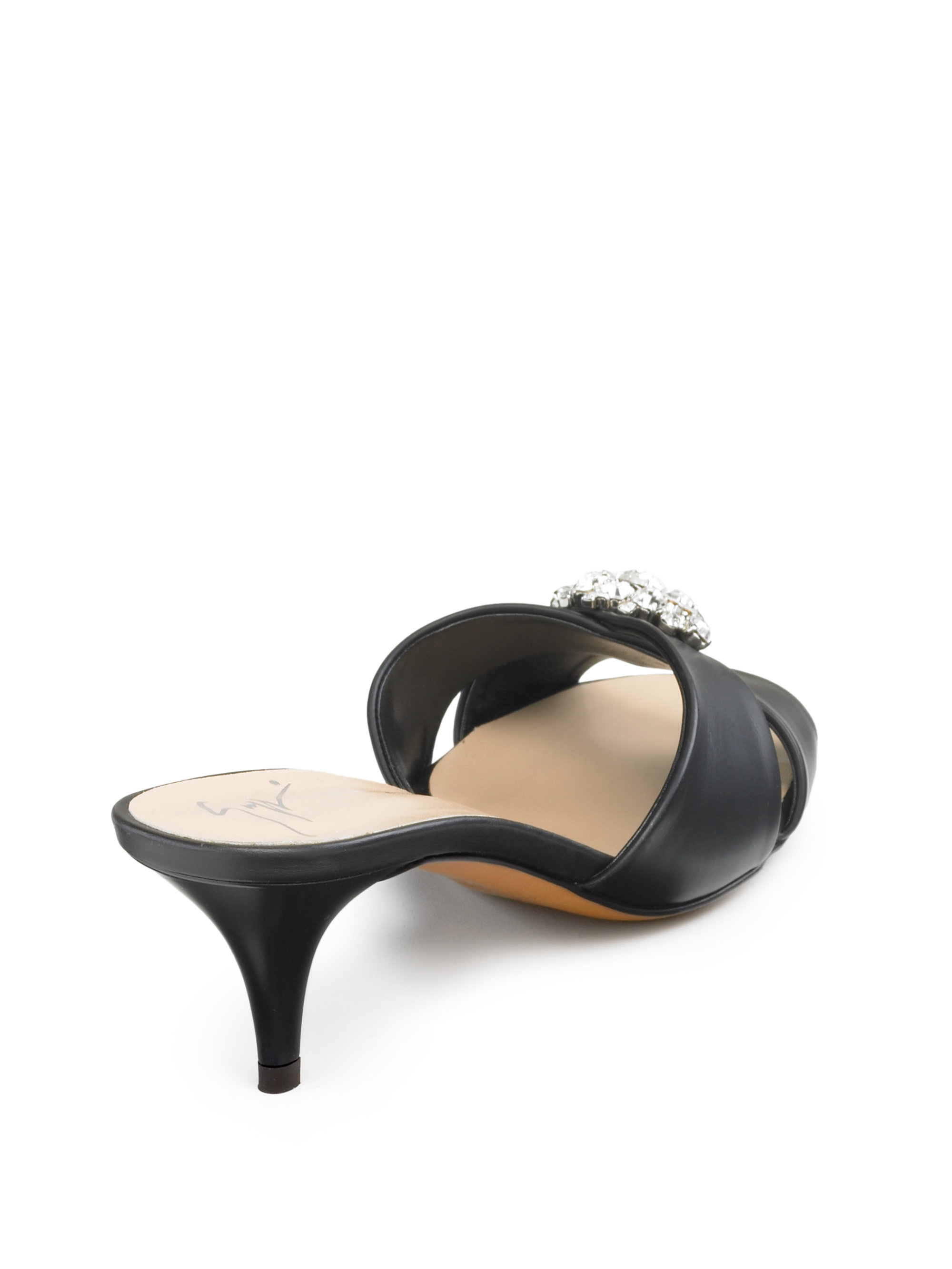 rhinestone kitten heel sandals