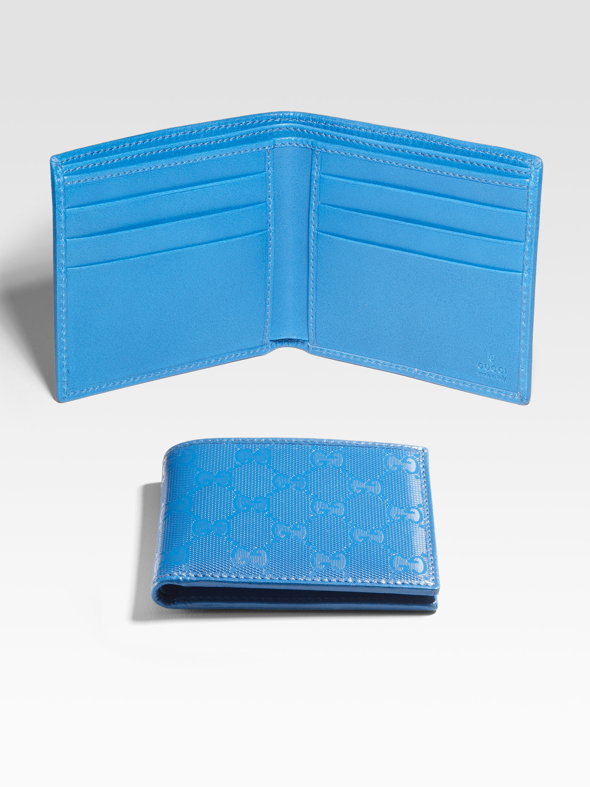 Gucci Bifold Wallet in Blue for Men - Lyst