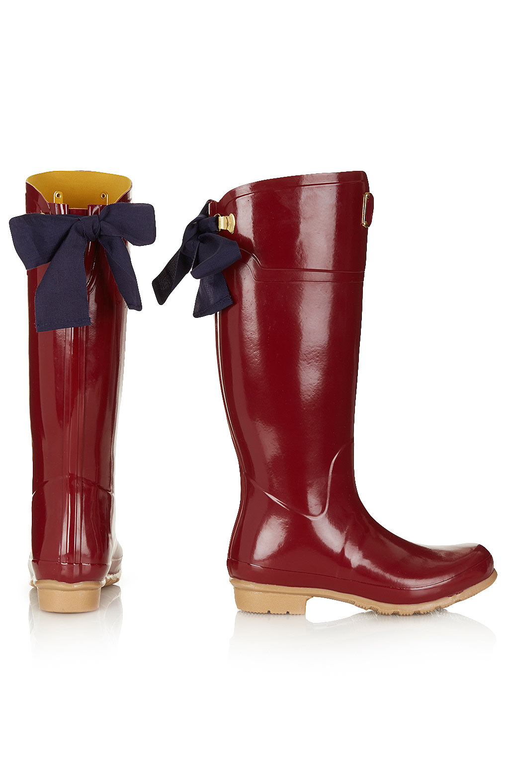 Lyst - Topshop Evedon Ribbon Wellies in Red
