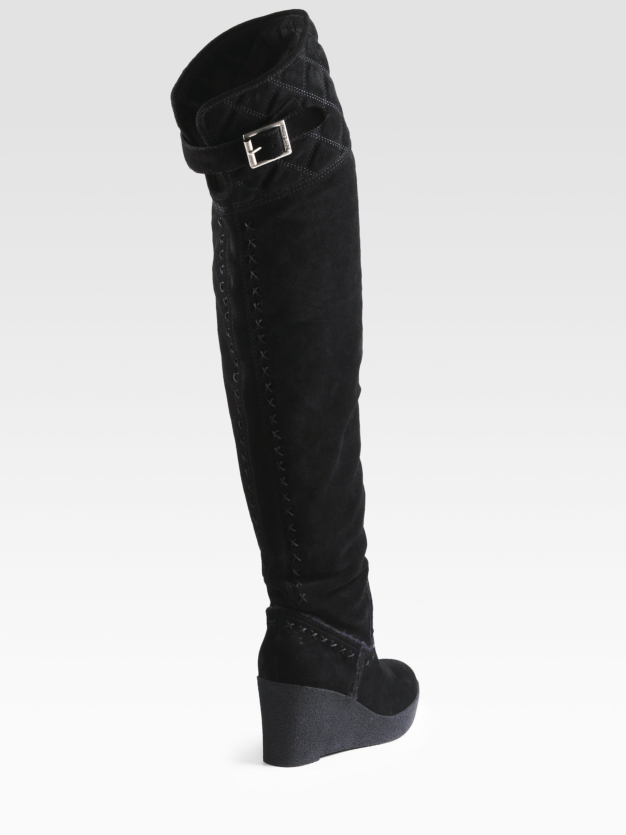 suede wedge boots