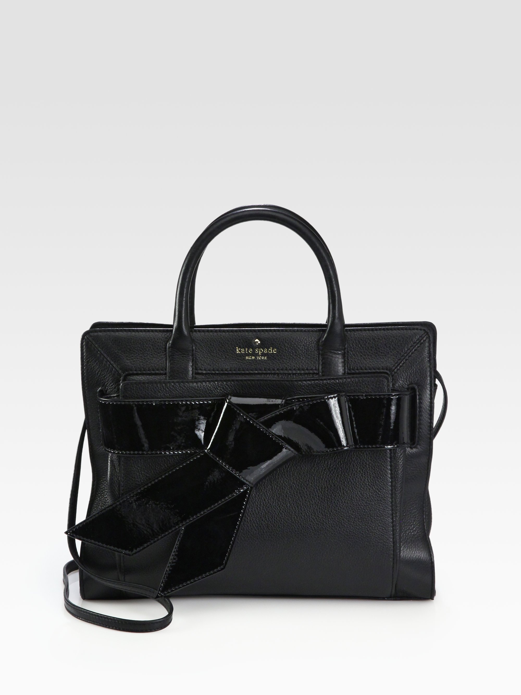 Kate Spade Rosa Patent Leather Bow Tote in Black | Lyst