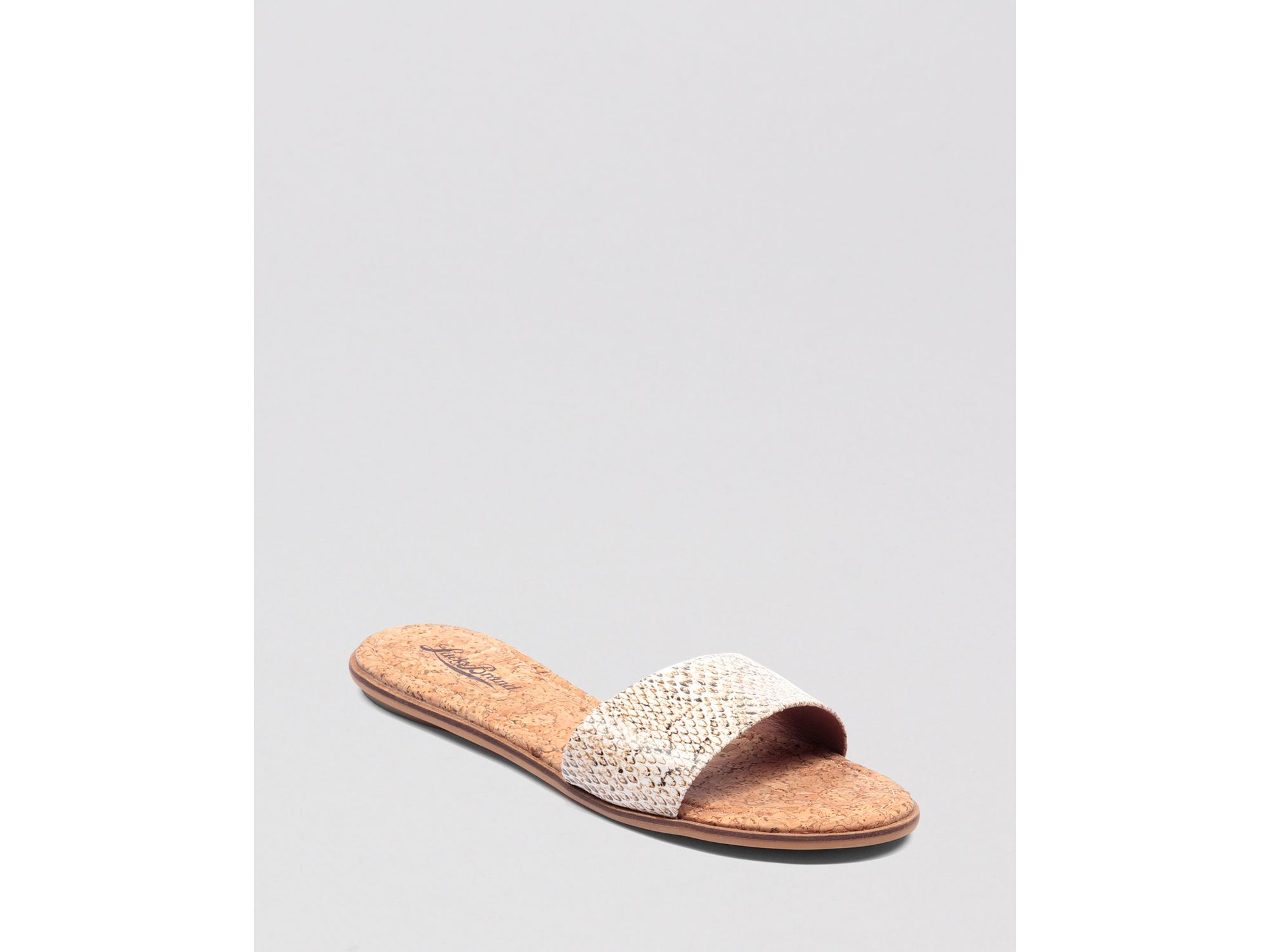 Lucky Brand Slide Sandals Corina in Brown - Lyst