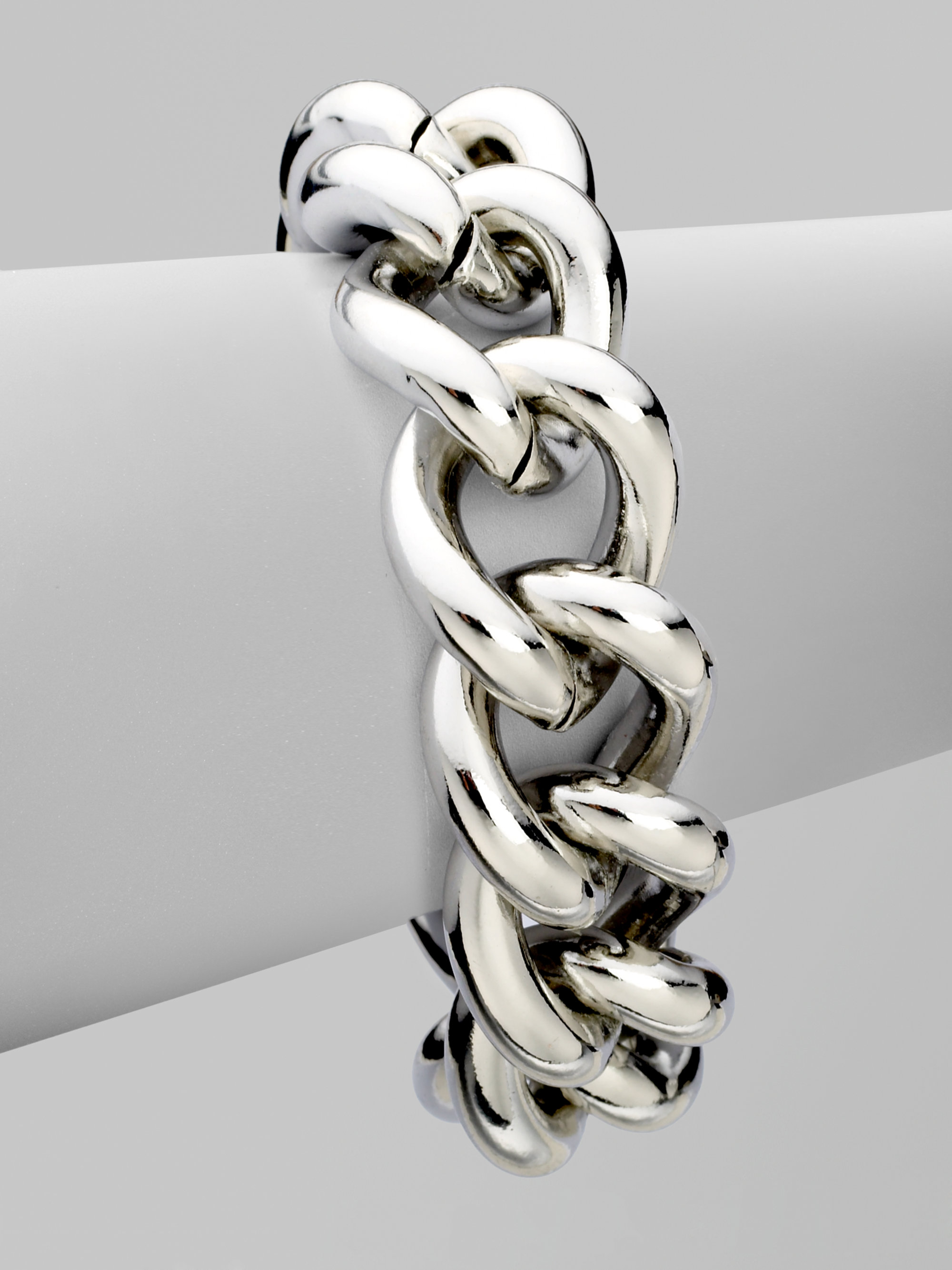 Michael Kors Silver-Tone Chain And Logo Padlock Bracelet in Metallic