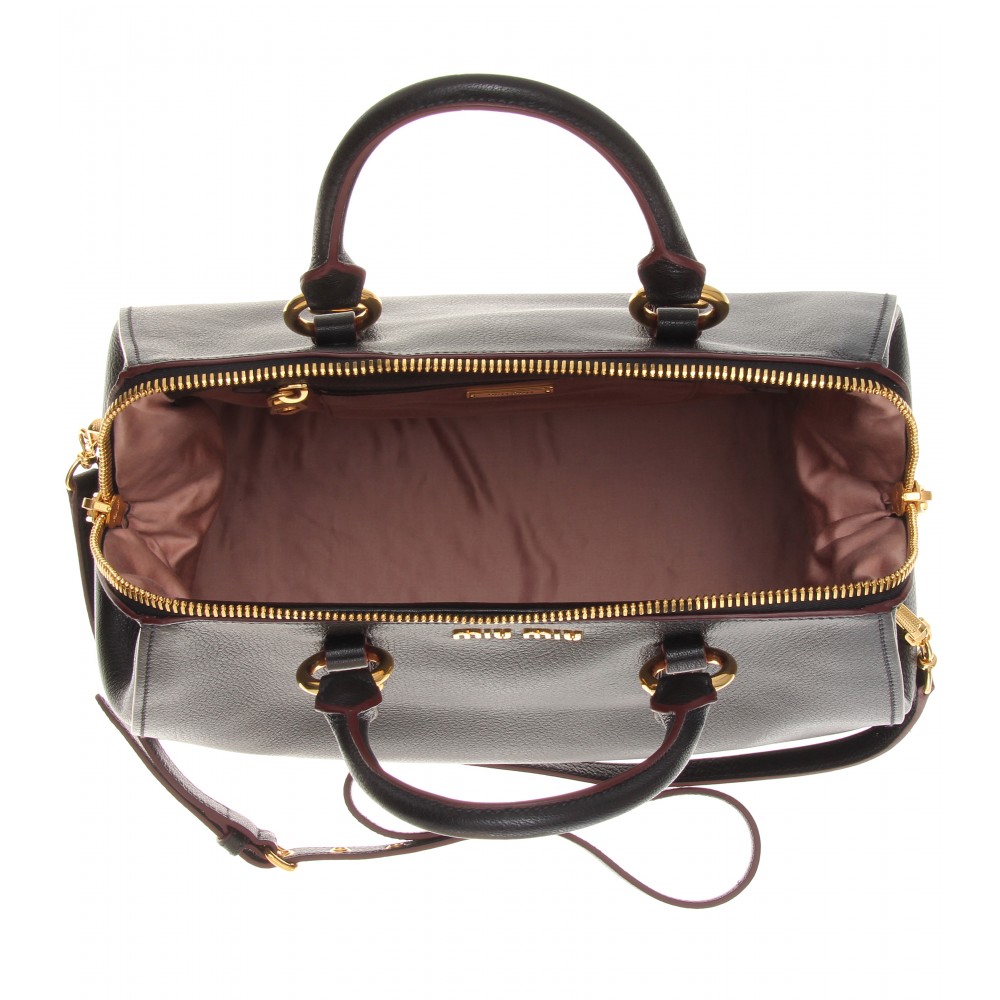 Miu miu Leather Handbag in Black Lyst