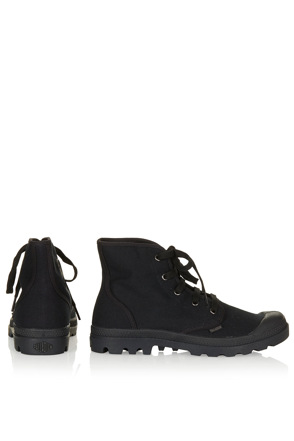 black canvas platform boots