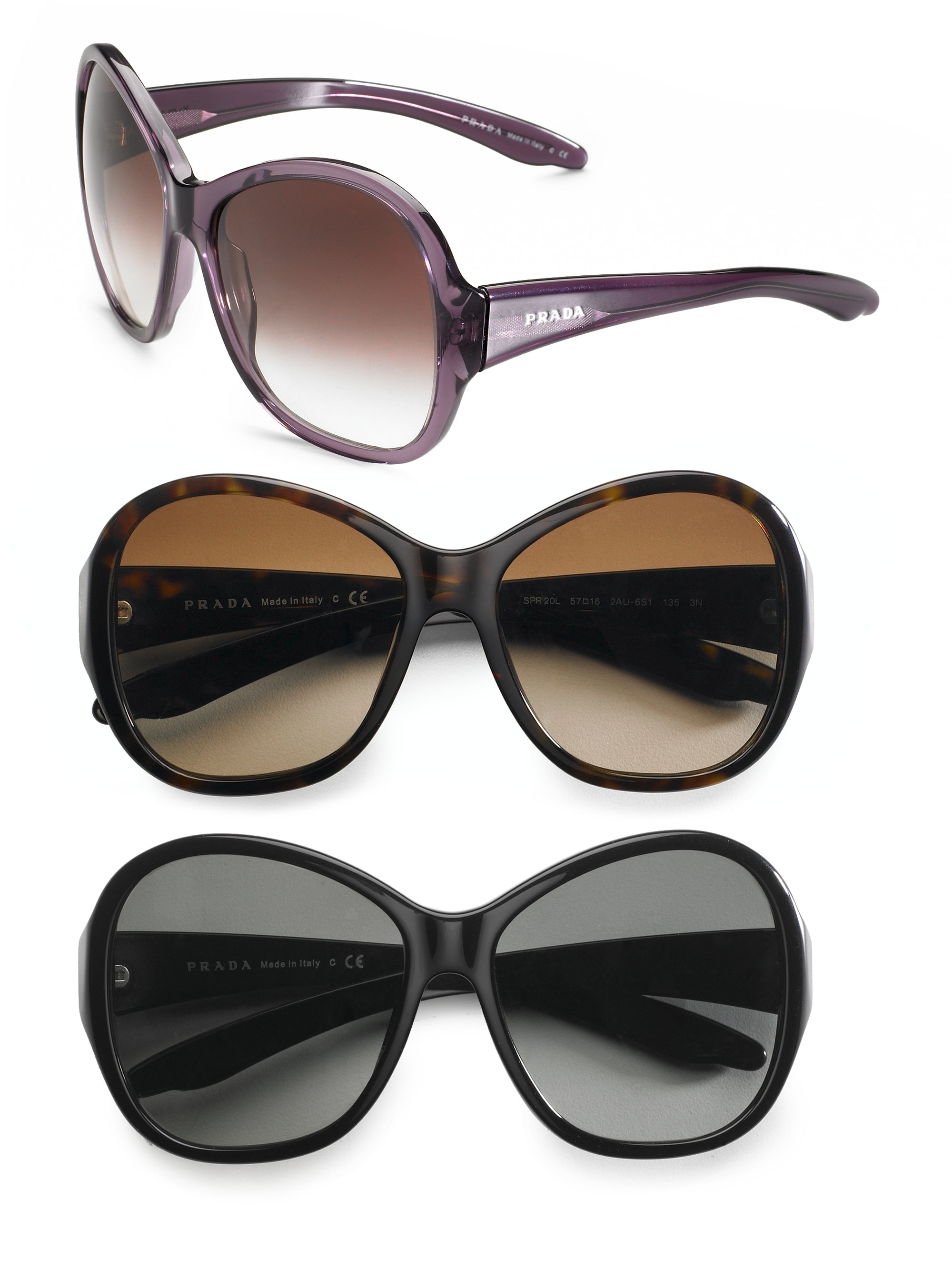 Prada Oversized Round Sunglasses In Brown Lyst 7913